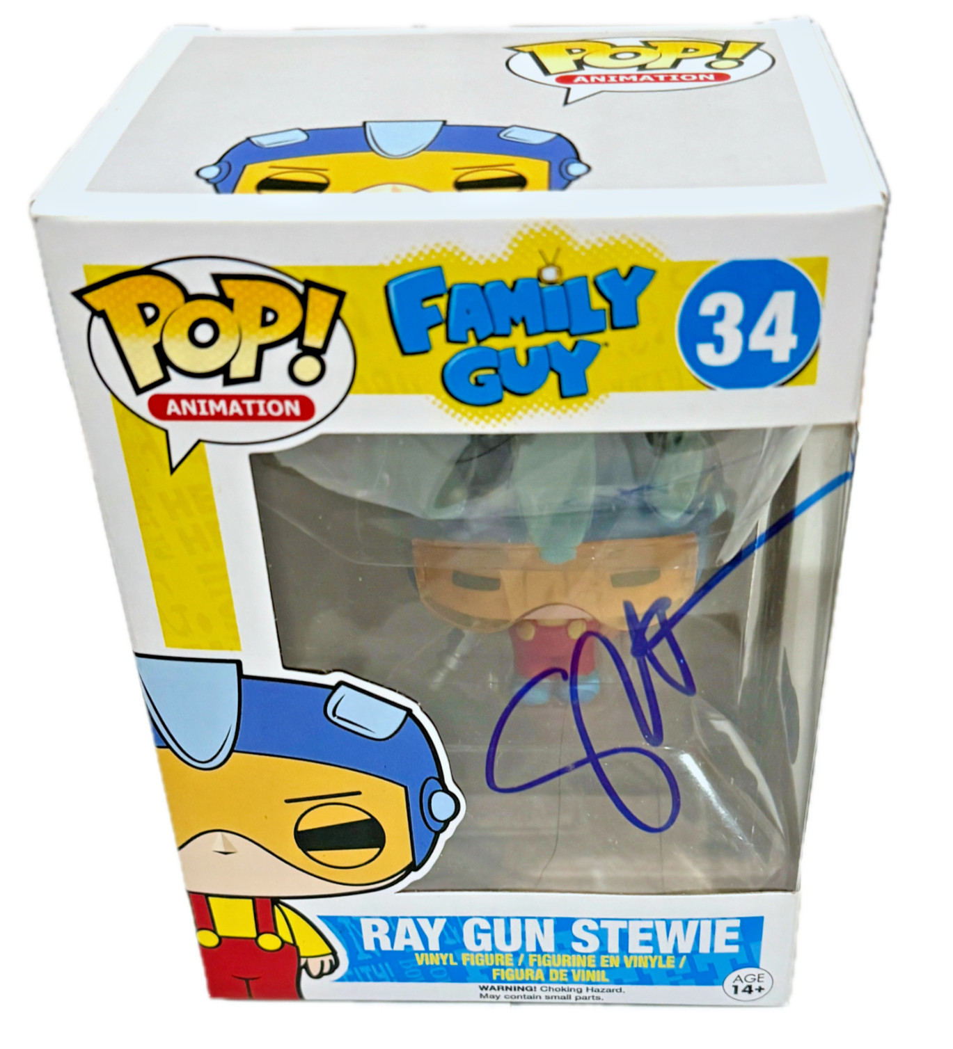 Seth MacFarlane Signed Autograph Family Guy Ray Gun Stewie #34 Funko Pop BAS COA
