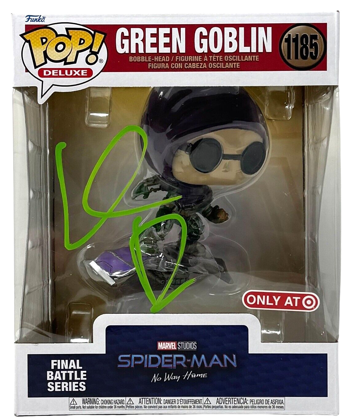 WILLEM DAFOE SIGNED SPIDER-MAN GREEN GOBLIN FUNKO POP DELUXE AUTOGRAPH BAS COA COLLECTIBLE MEMORABILIA