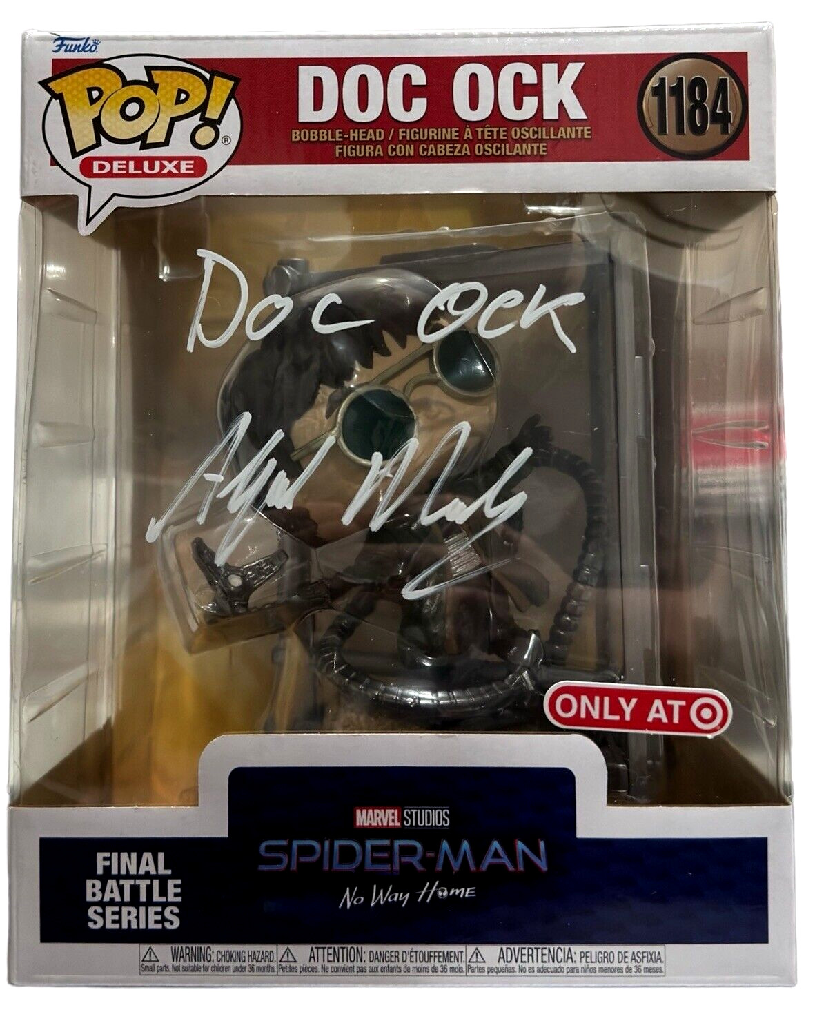 ALFRED MOLINA SIGNED SPIDER-MAN DOC OCK FUNKO POP DELUXE 1184 AUTOGRAPH BAS COA COLLECTIBLE MEMORABILIA
