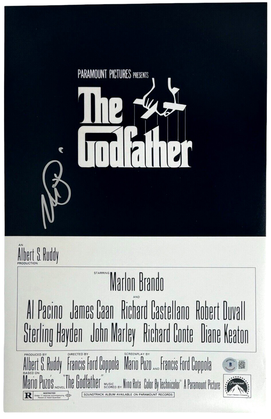 Al Pacino The Godfather Signed Autograph 11x17 Movie Poster Photo Beckett COA