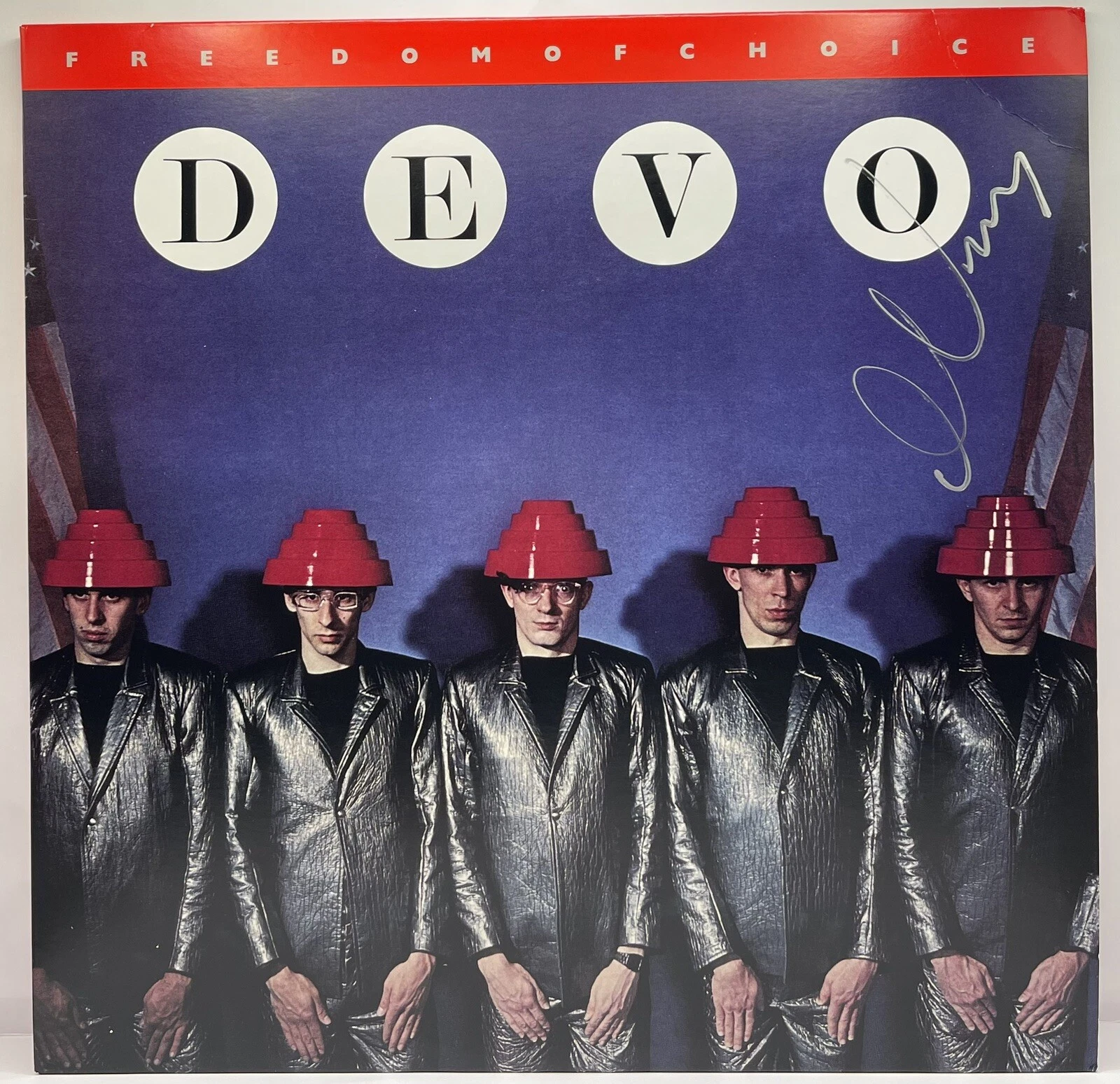 Jerry Gerald Casale DEVO Freedom Of Choice Signed Vinyl Record LP JSA COA