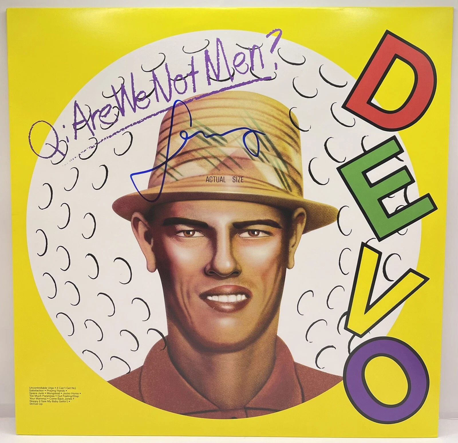 Jerry Gerald Casale DEVO Q: Are We Not Men? Signed Vinyl Record LP JSA COA