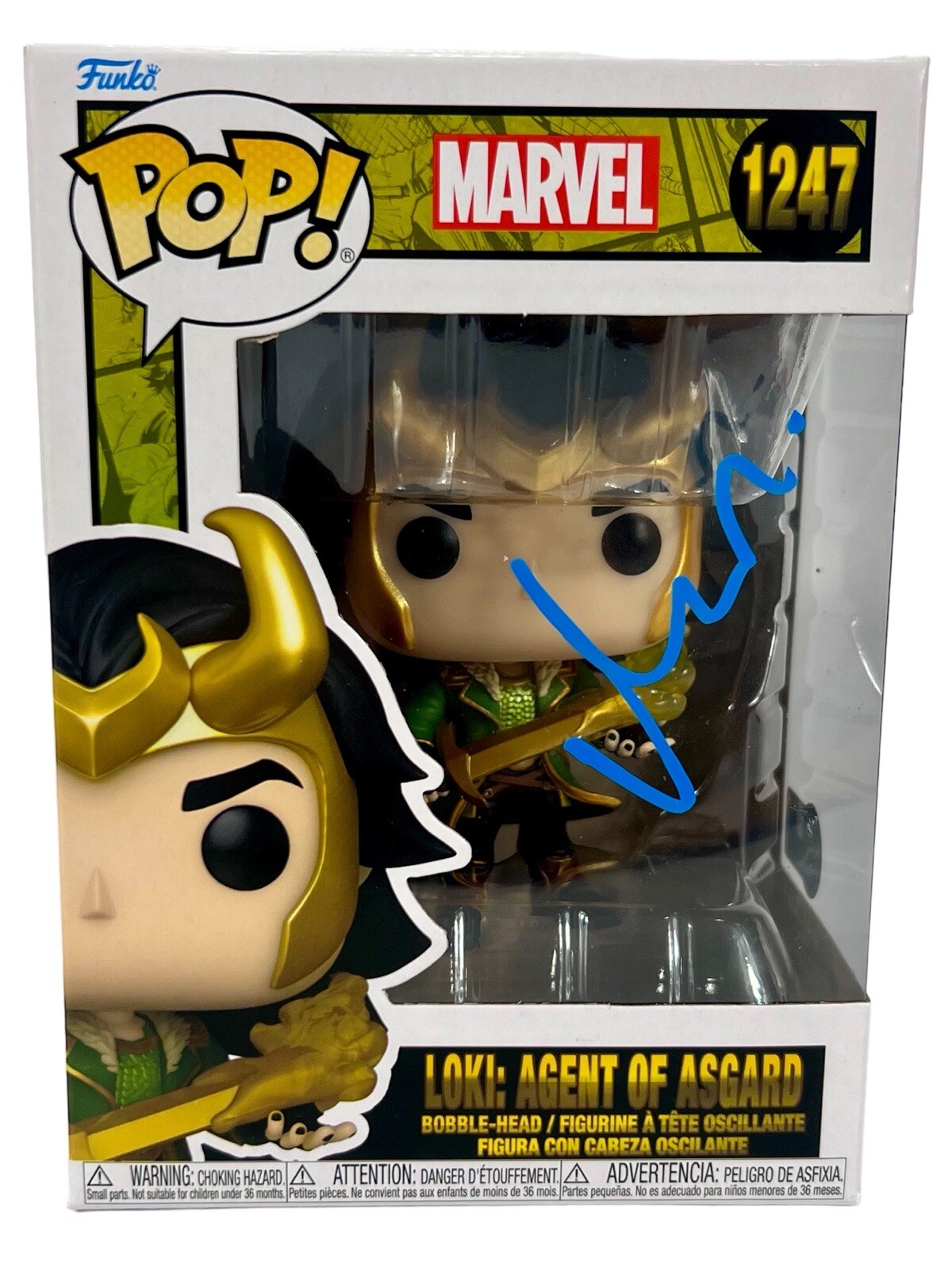 Matt Damon Signed Funko Pop Loki Agent of Asgard Thor Avengers Autograph BAS COA