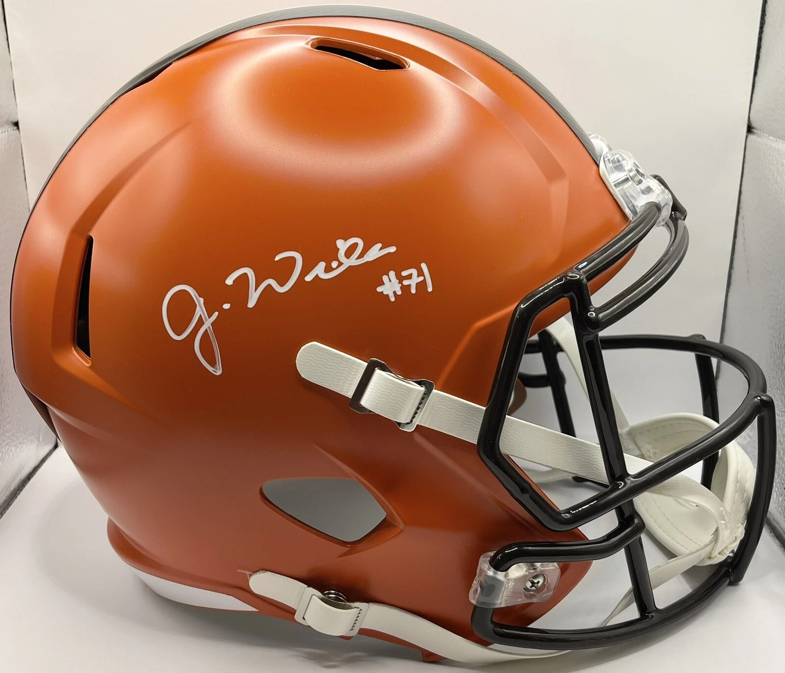 Jedrick Wills Signed Autographed Cleveland Browns F/S Helmet #1 Pick Psa/Dna