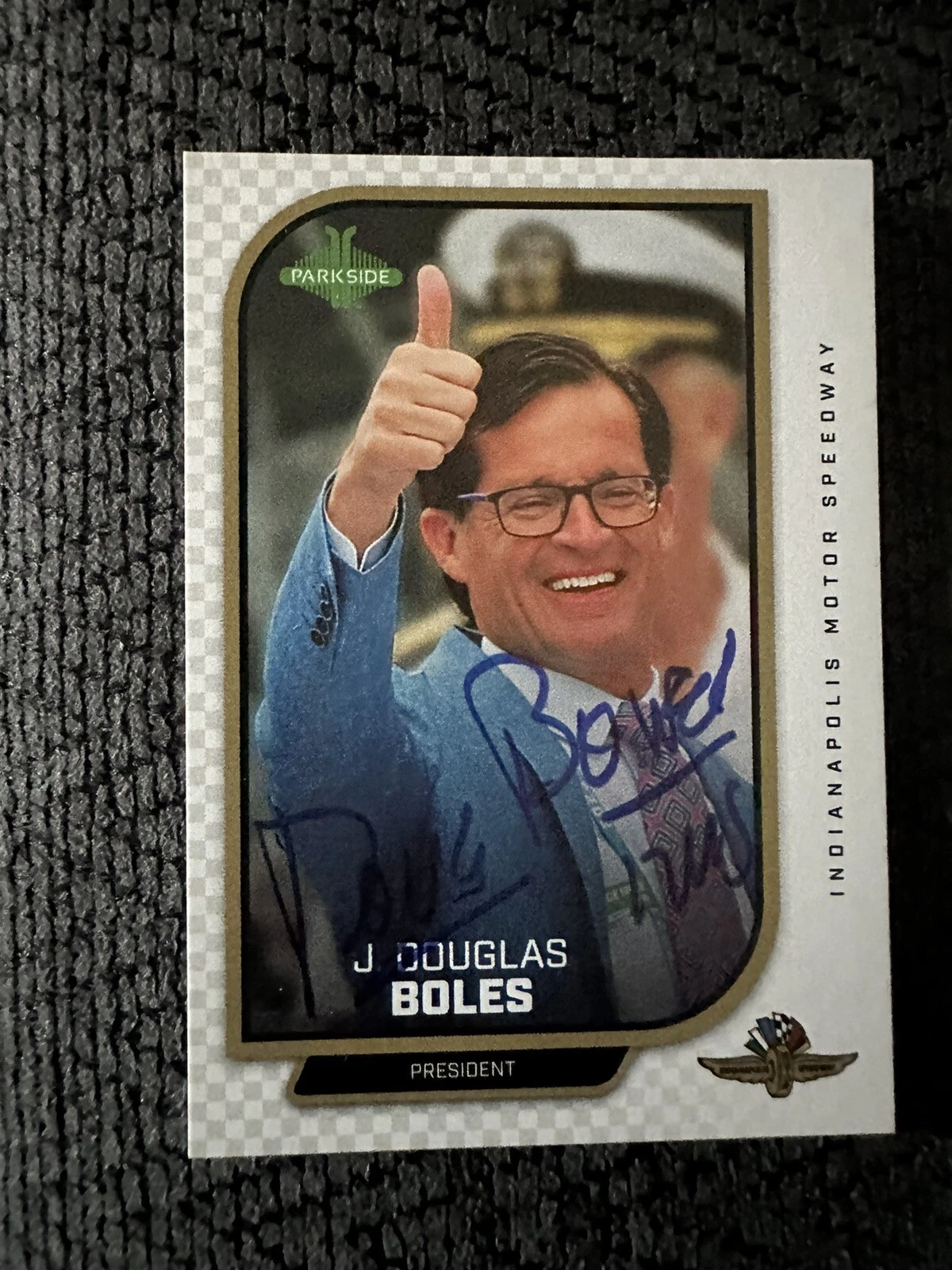 2024 Parkside Indy Car Trading Promo Card 500 Signed Doug Boles IMS President