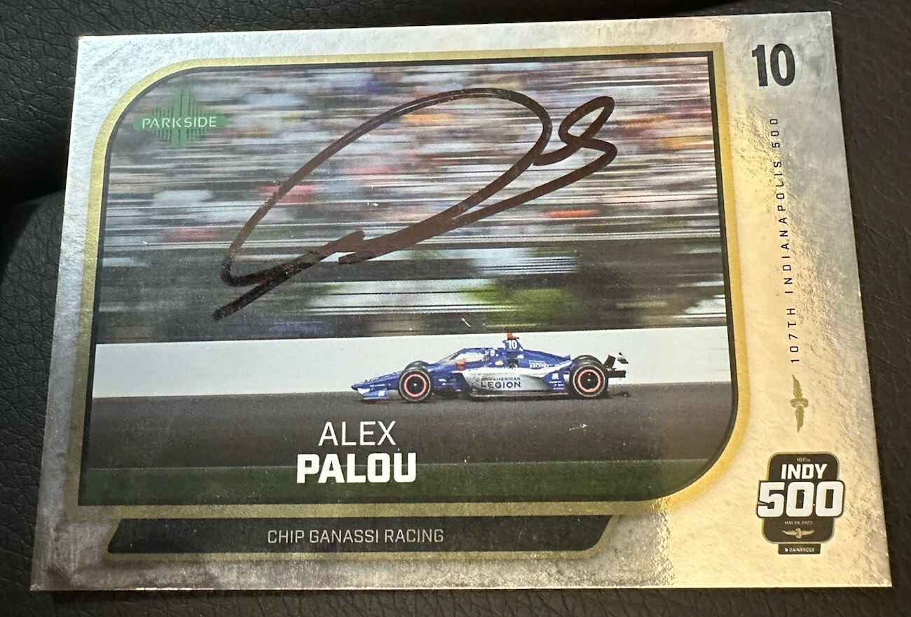 2024 Parkside Indy Car Trading Card 500 Signed Alex Palou Parallel Version