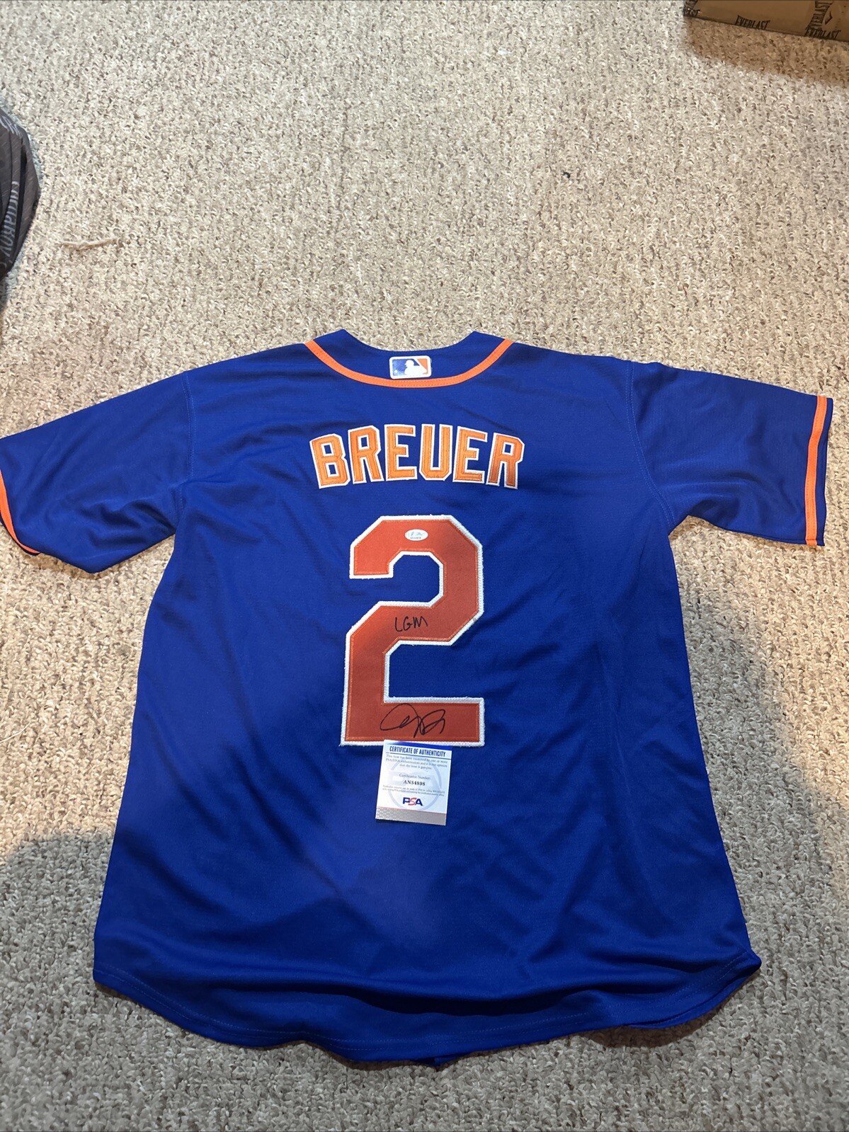 JIM BREUER SIGNED AUTOGRAPH NEW YORK METS JERSEY PSA COA ACTOR #1 FAN BASEBALL