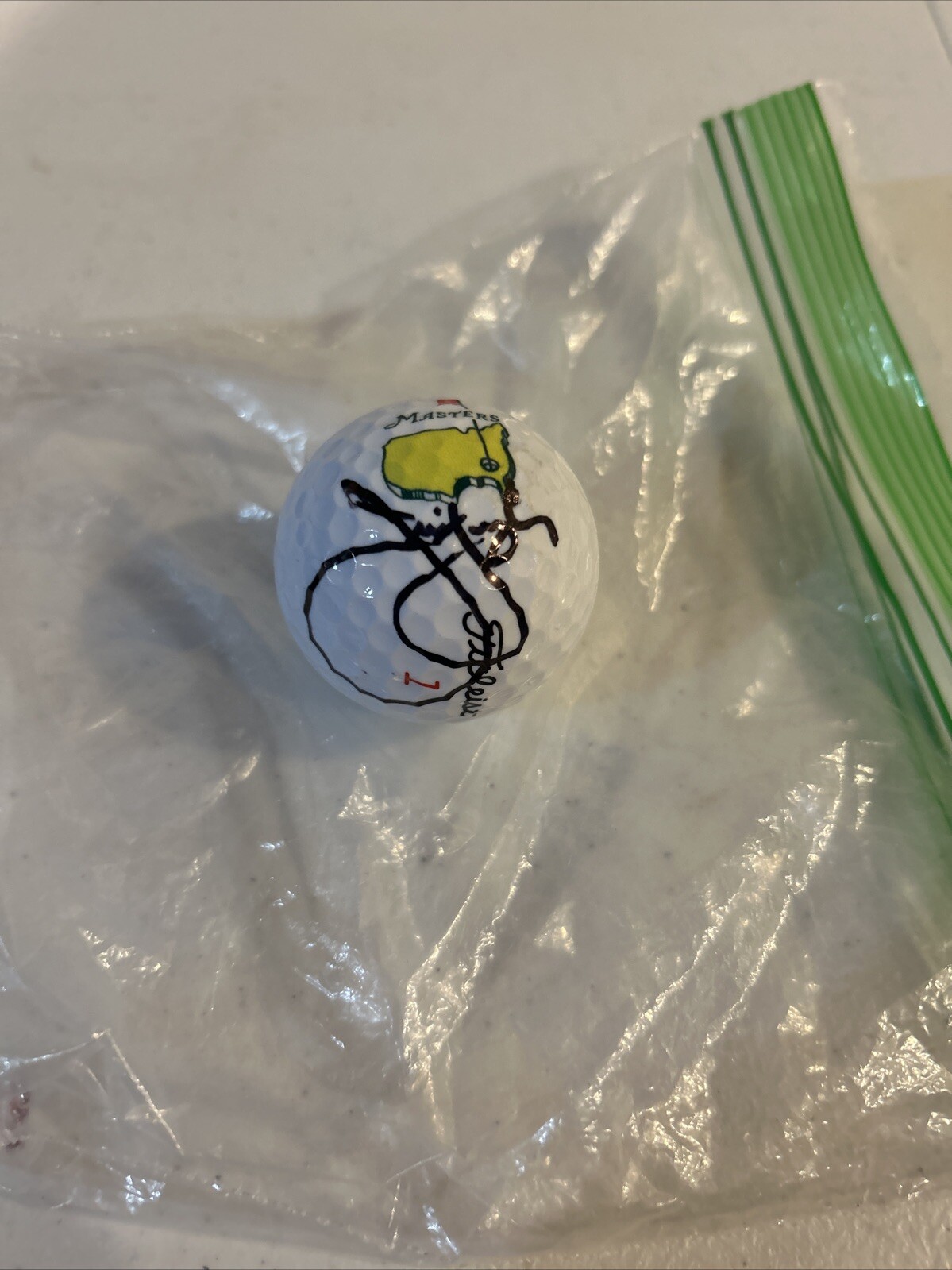 JIM FURYK SIGNED AUTOGRAPH MASTERS LOGO GOLF BALL COA TITLEIST