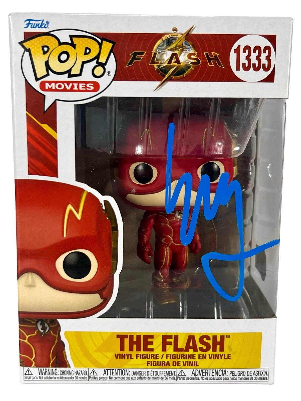 Ezra Miller Signed Funko Pop The Flash 1333 Autograph Justice League Beckett COA