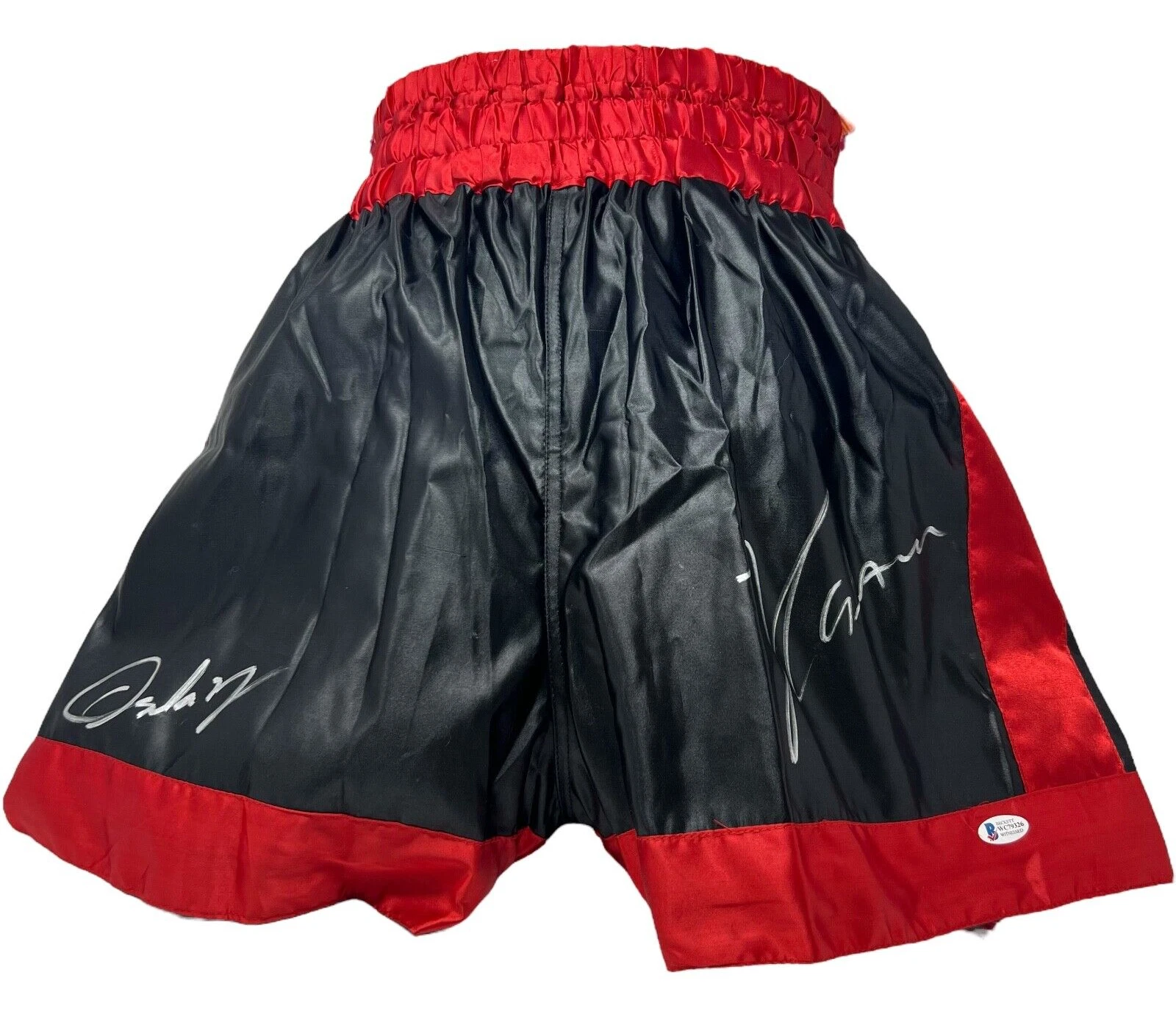 Julio Cesar Chavez & Oscar De La Hoya Signed Boxing Trunks Autograph Beckett COA