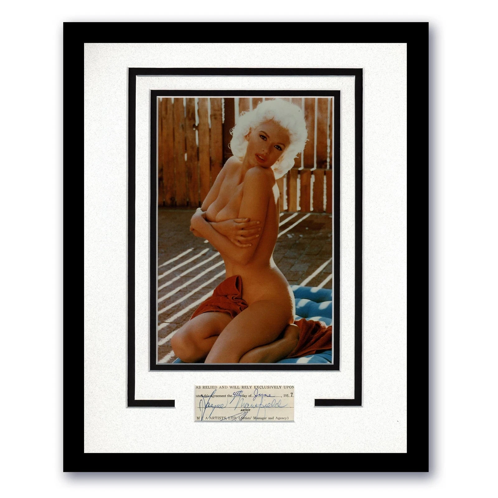 Jayne Mansfield AUTOGRAPH Signed Photo Custom Framed 11x14 Matted Display ACOA
