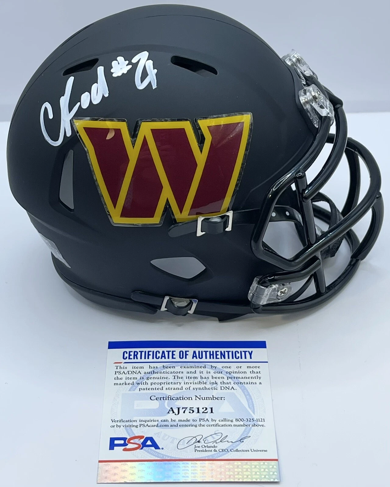 Chris Rodriguez Signed Autographed Washington Commanders Mini Helmet PSA/DNA