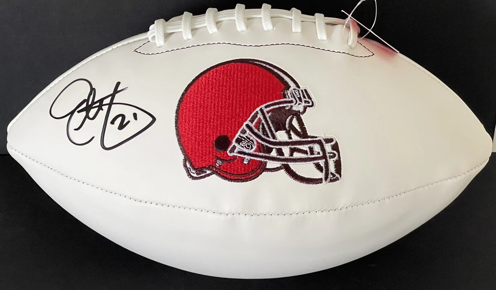 Eric Metcalf Signed Autographed Cleveland Browns Logo Football Psa/Dna