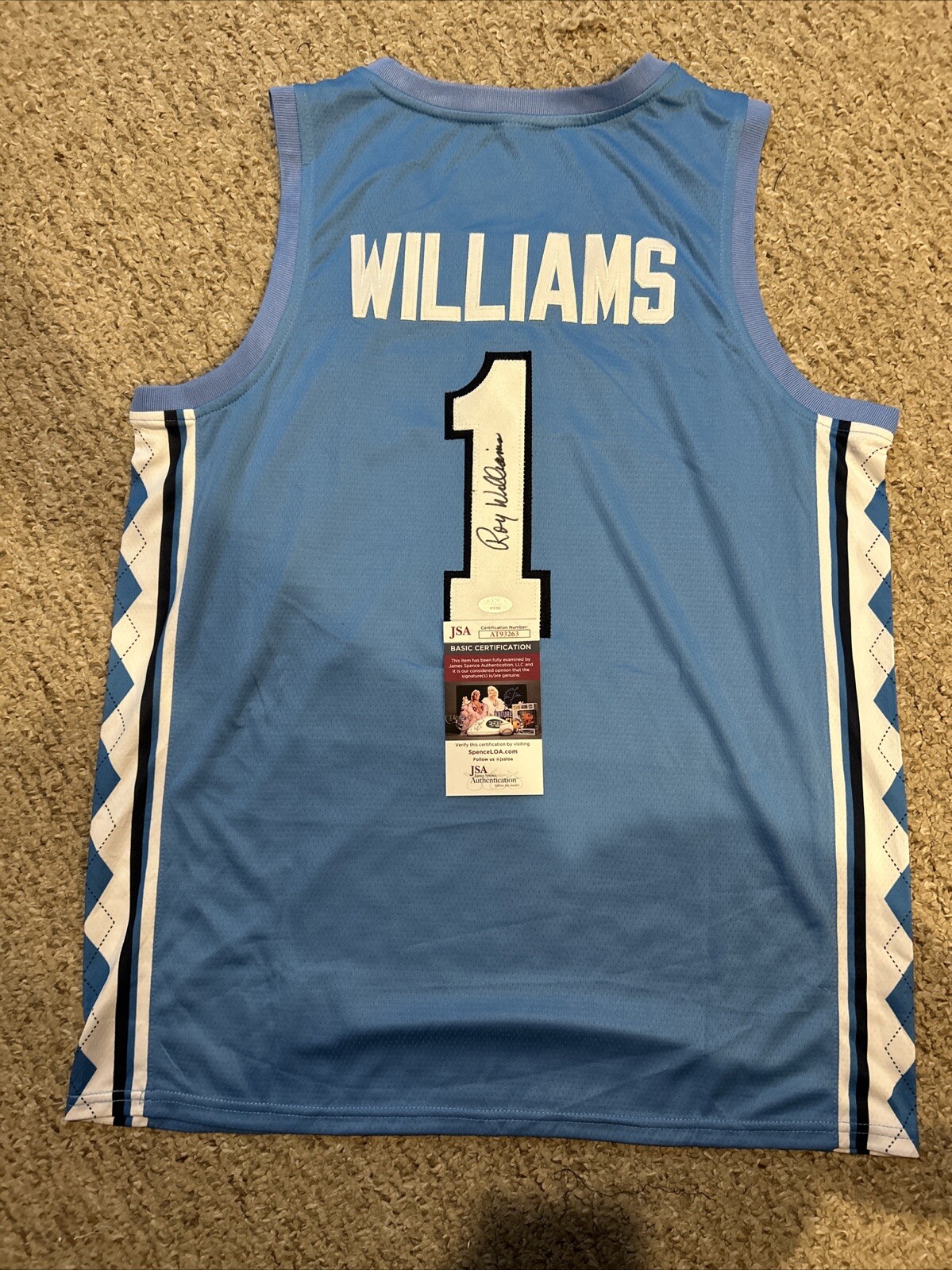 NORTH CAROLINA TAR HEELS- ROY WILLIAMS SIGNED AUTOGRAPH JERSEY JSA COA COACH UNC