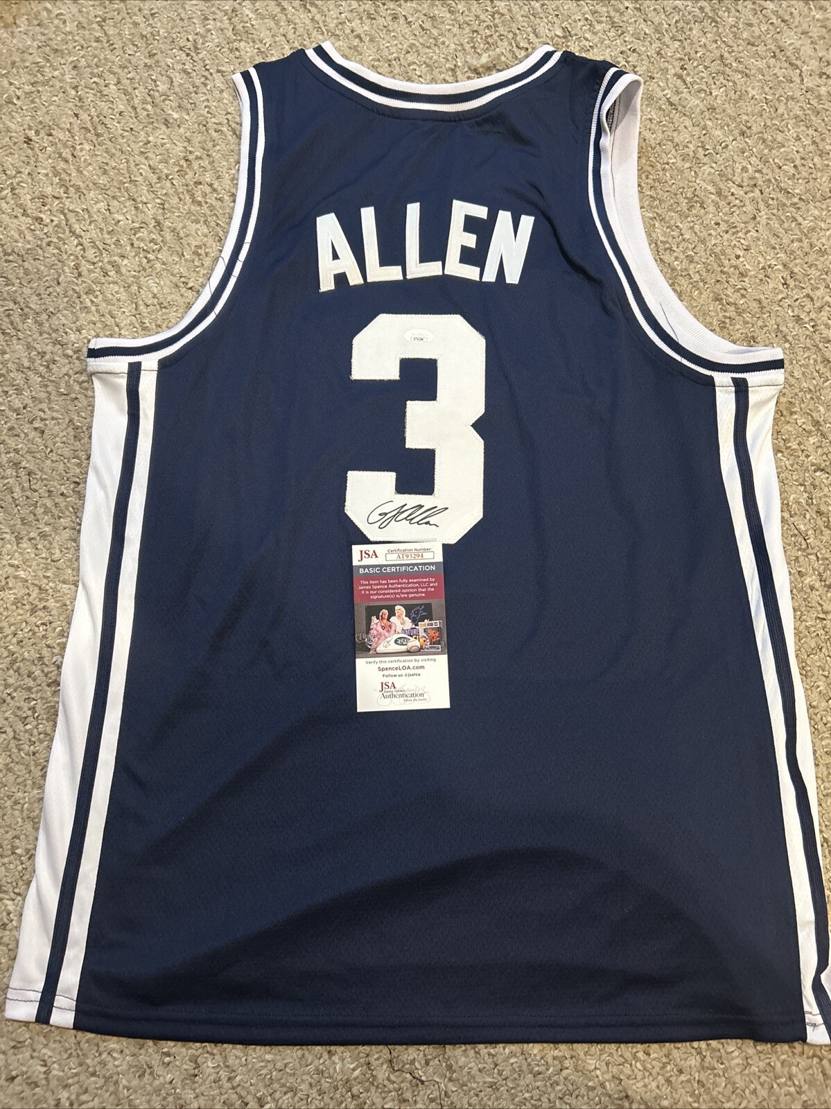 DUKE BLUE DEVILS- GRAYSON ALLEN SIGNED AUTOGRAPH JERSEY JSA COA BROTHERHOOD