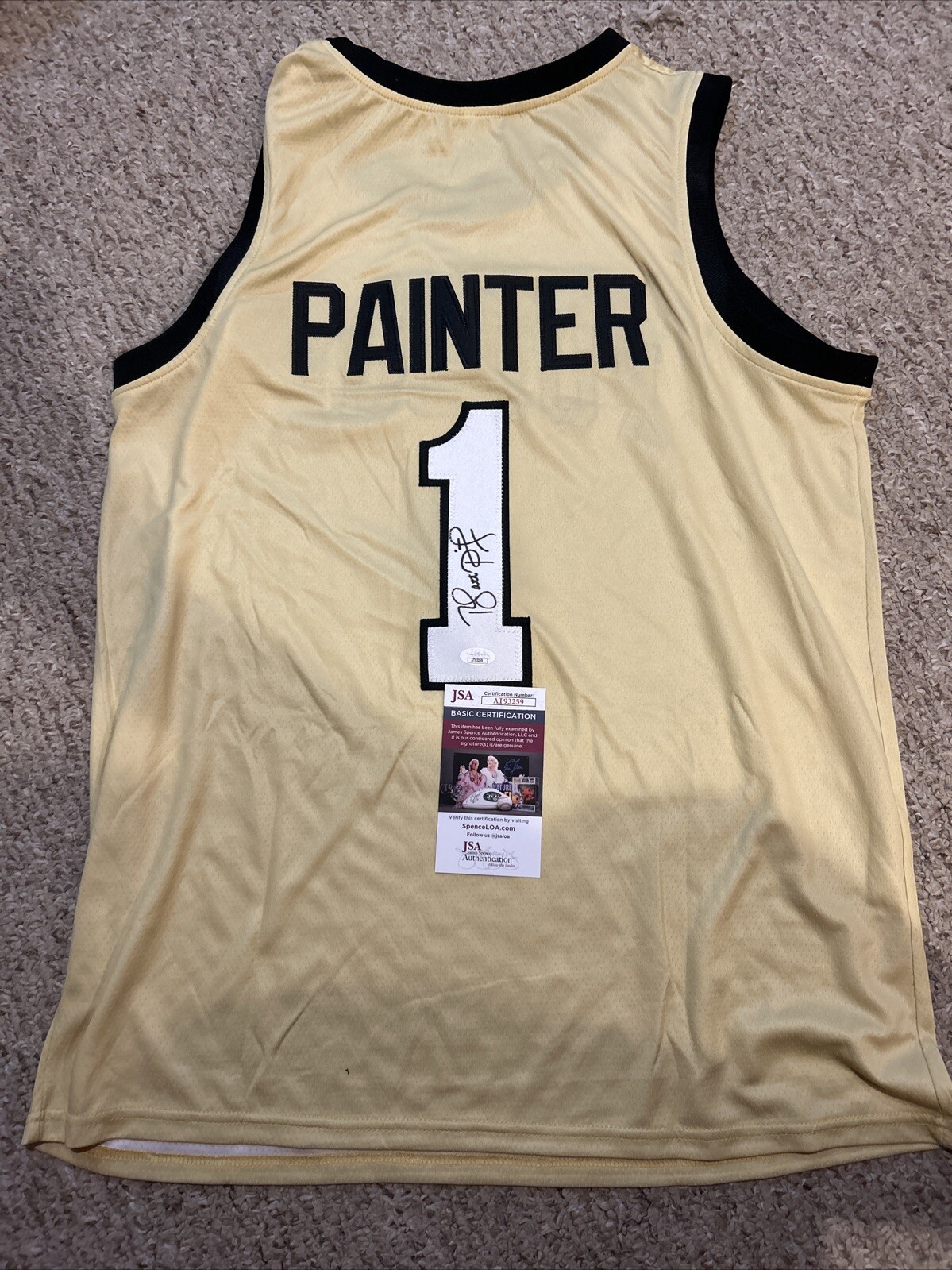 PURDUE BOILERMAKERS- MATT PAINTER SIGNED AUTOGRAPH JERSEY JSA COA BASKETBALL