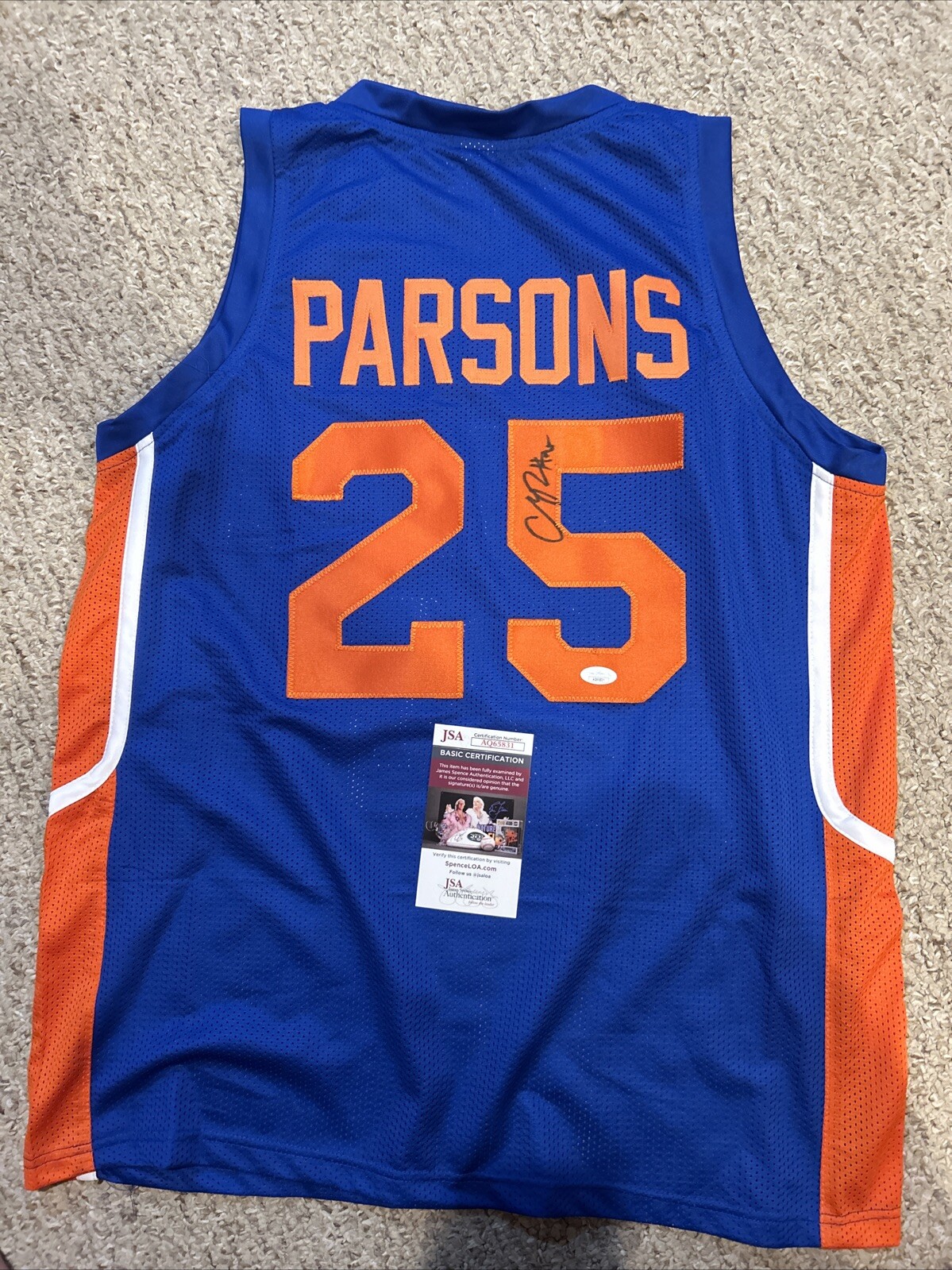 FLORIDA GATORS- CHANDLER PARSONS SIGNED AUTOGRAPH JERSEY JSA COA NBA STAR