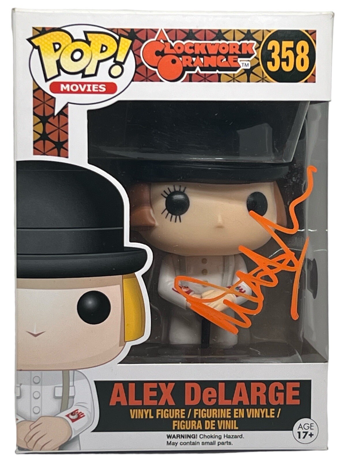 Malcolm McDowell Signed A Clockwork Orange Alex DeLarge 358 Funko Pop Beckett