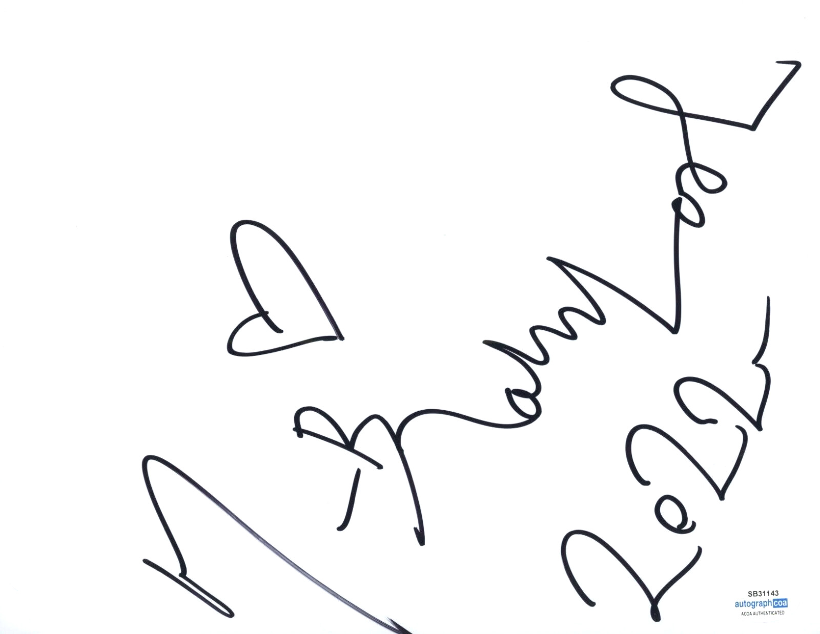 Mr. Brainwash Signed Autograph Love Heart Sketch Original Art 8.5x11 ACOA