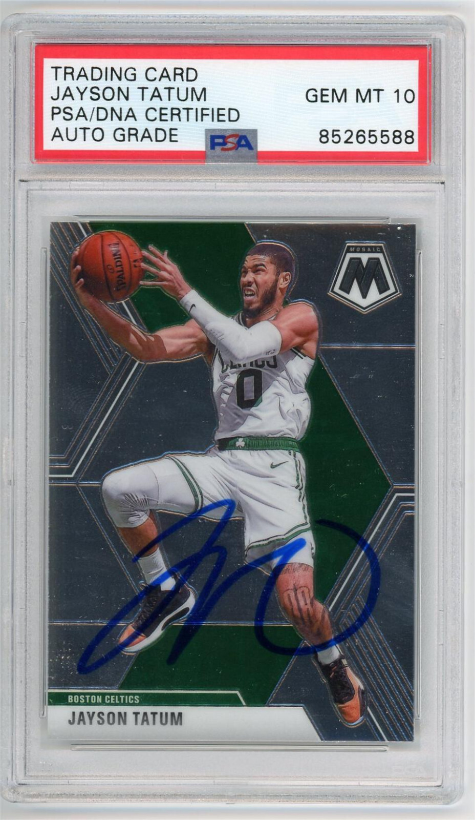 Jayson Tatum Signed 2019 Panini MOSAIC #79 Auto PSA Gem Mint 10 Celtics