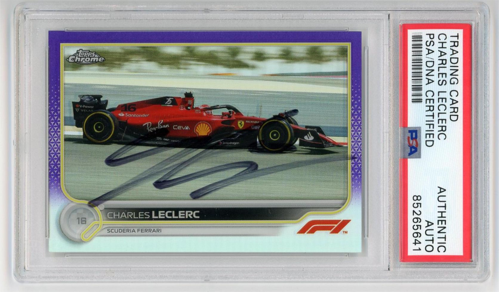 Charles Leclerc Signed 2022 Topps Chrome Formula 1 Refractor #117 Auto PSA/DNA