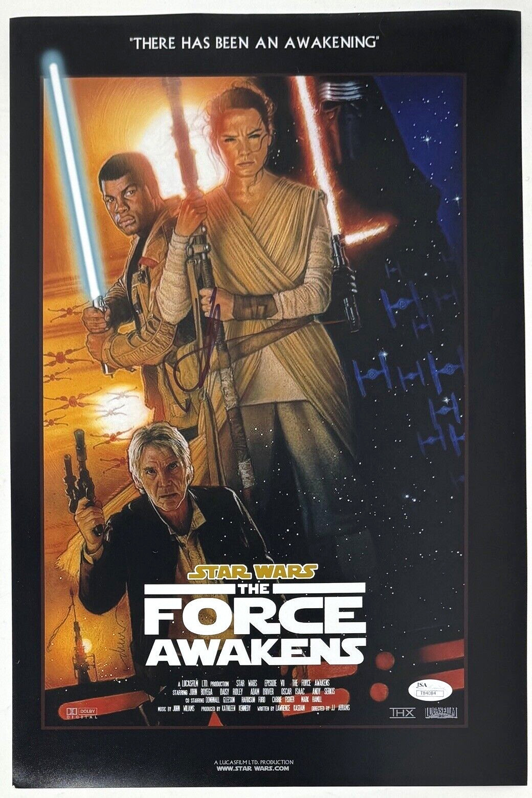 JJ Abrams Signed Autograph Star Wars The Force Awakens Movie Poster J.J. JSA COA