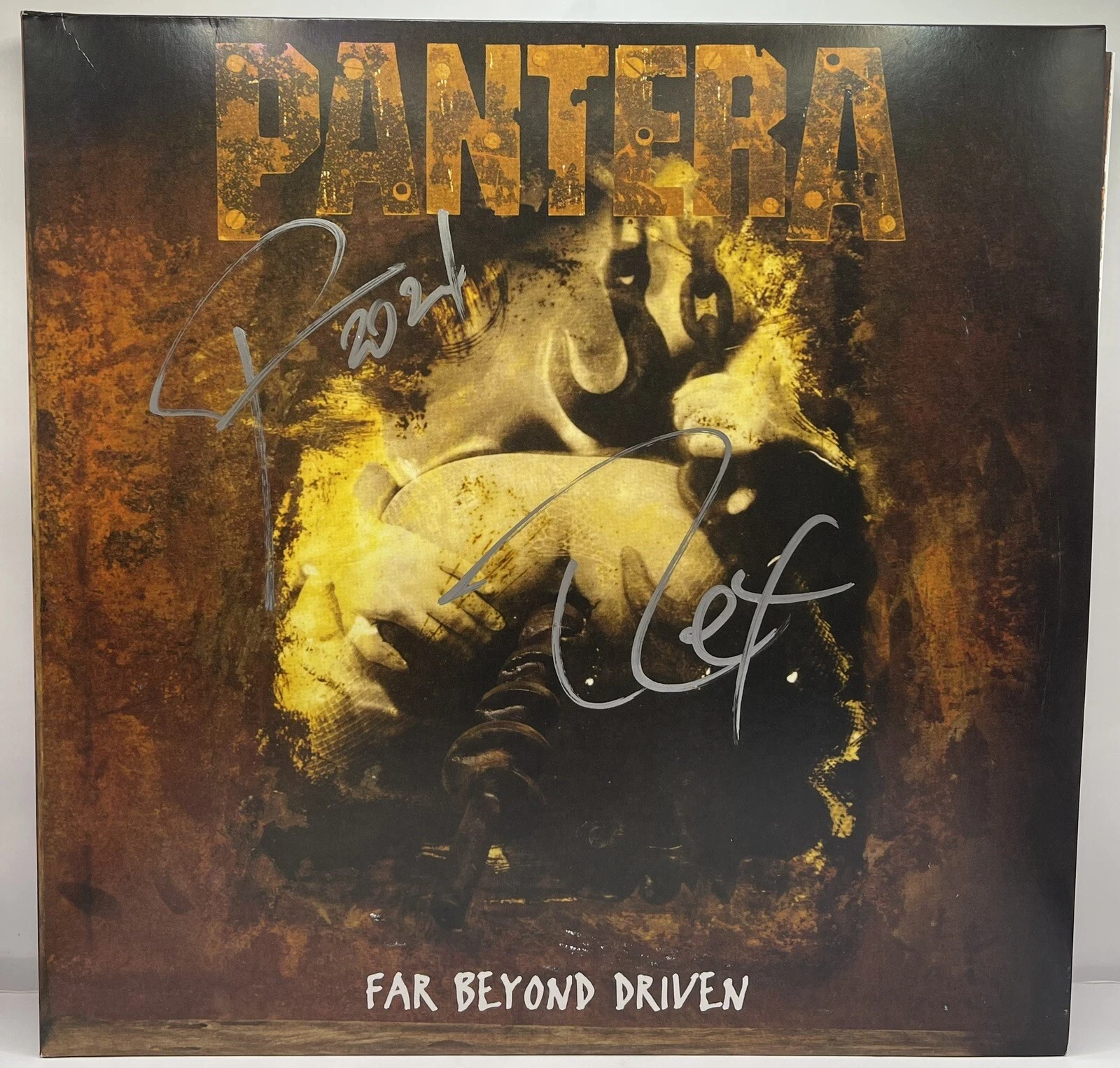 PANTERA signed Auto album Far Beyond Driven PHIL ANSELMO & REX BROWN JSA COA