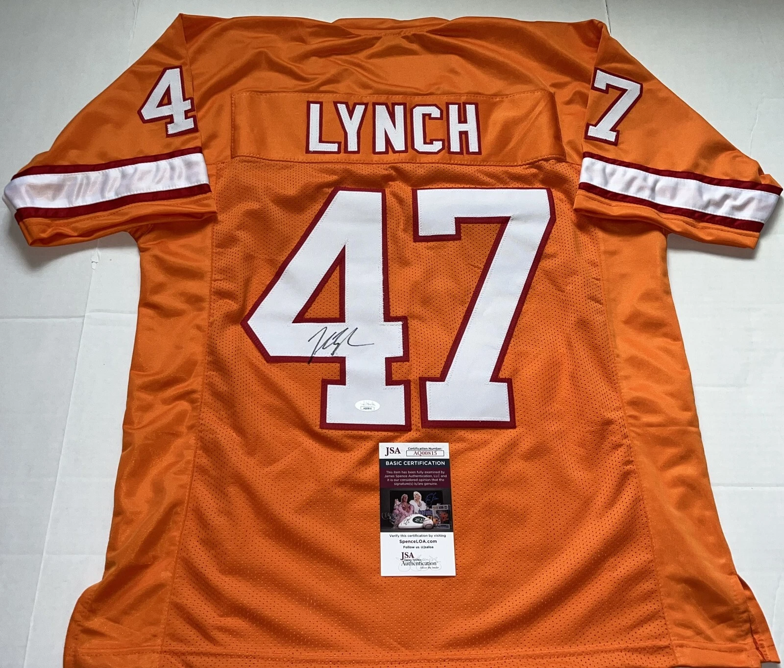 John Lynch Tampa Bay Buccaneers signed Custom jersey autographed Bucs JSA