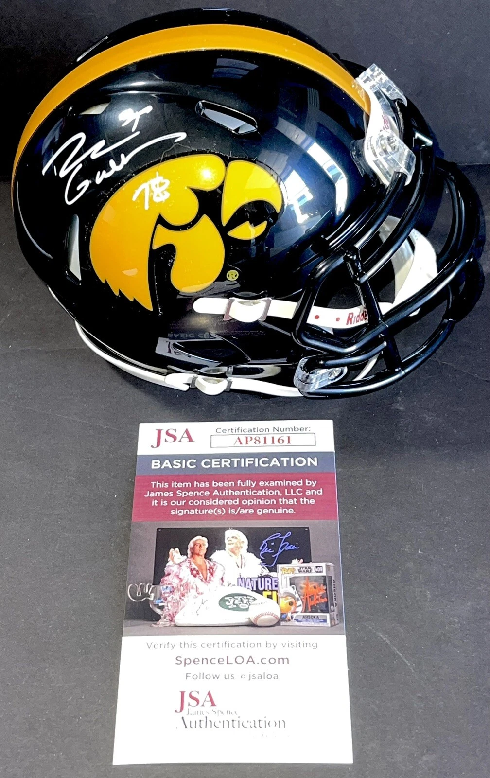 Robert Gallery Signed Autographed Iowa Hawkeyes Mini Helmet JSA COA