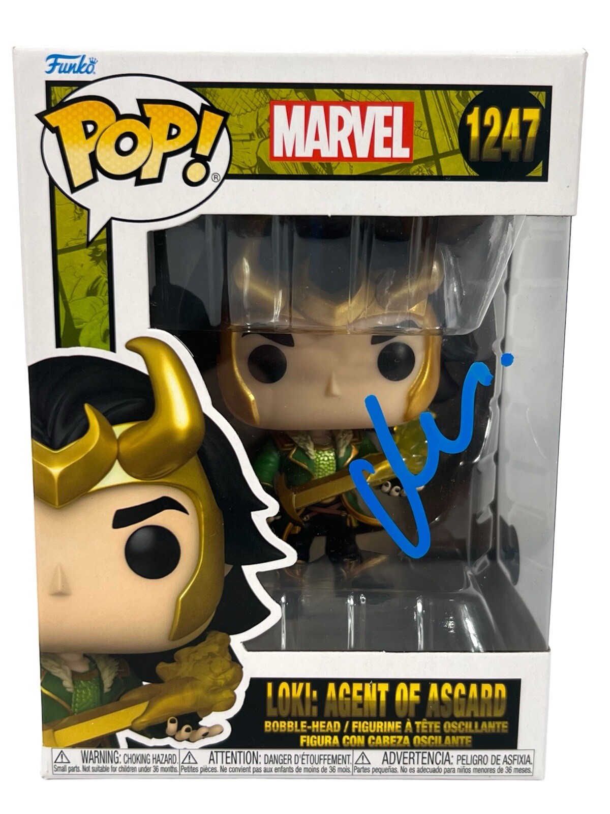 Matt Damon Signed Funko Pop Loki Agent of Asgard Thor Avengers Autograph BAS COA
