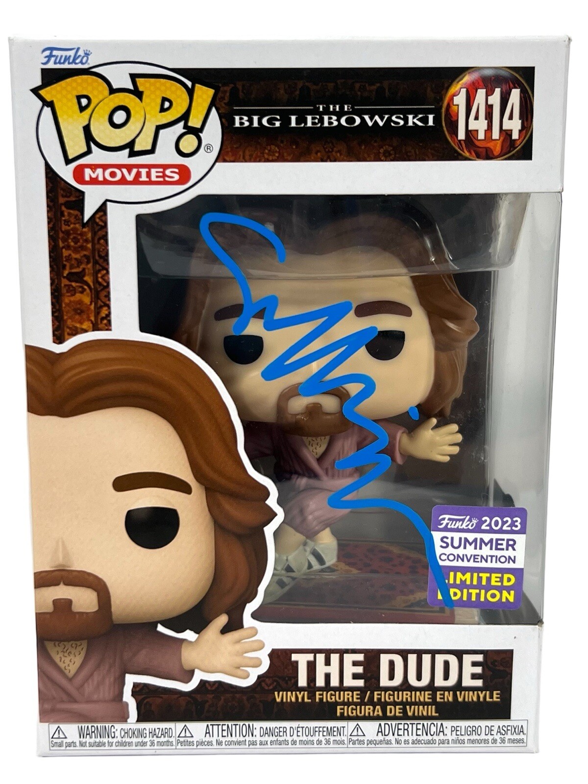 Jeff Bridges Signed Autograph The Big Lebowski Funko Pop The Dude #1414 BAS COA