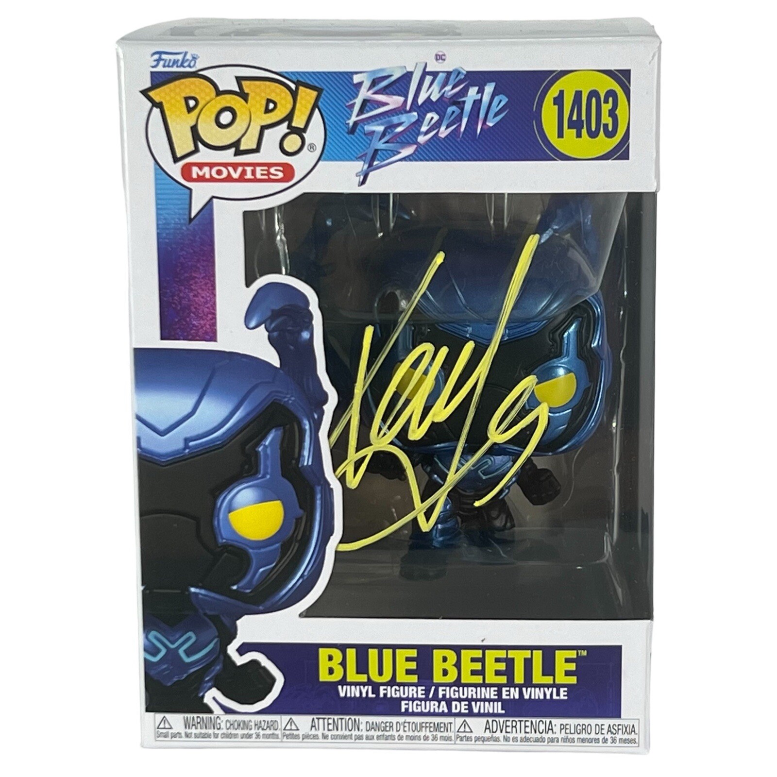 XOLO MARIDUENA SIGNED FUNKO POP BLUE BEETLE #1403 AUTOGRAPH BECKETT COA COLLECTIBLE MEMORABILIA