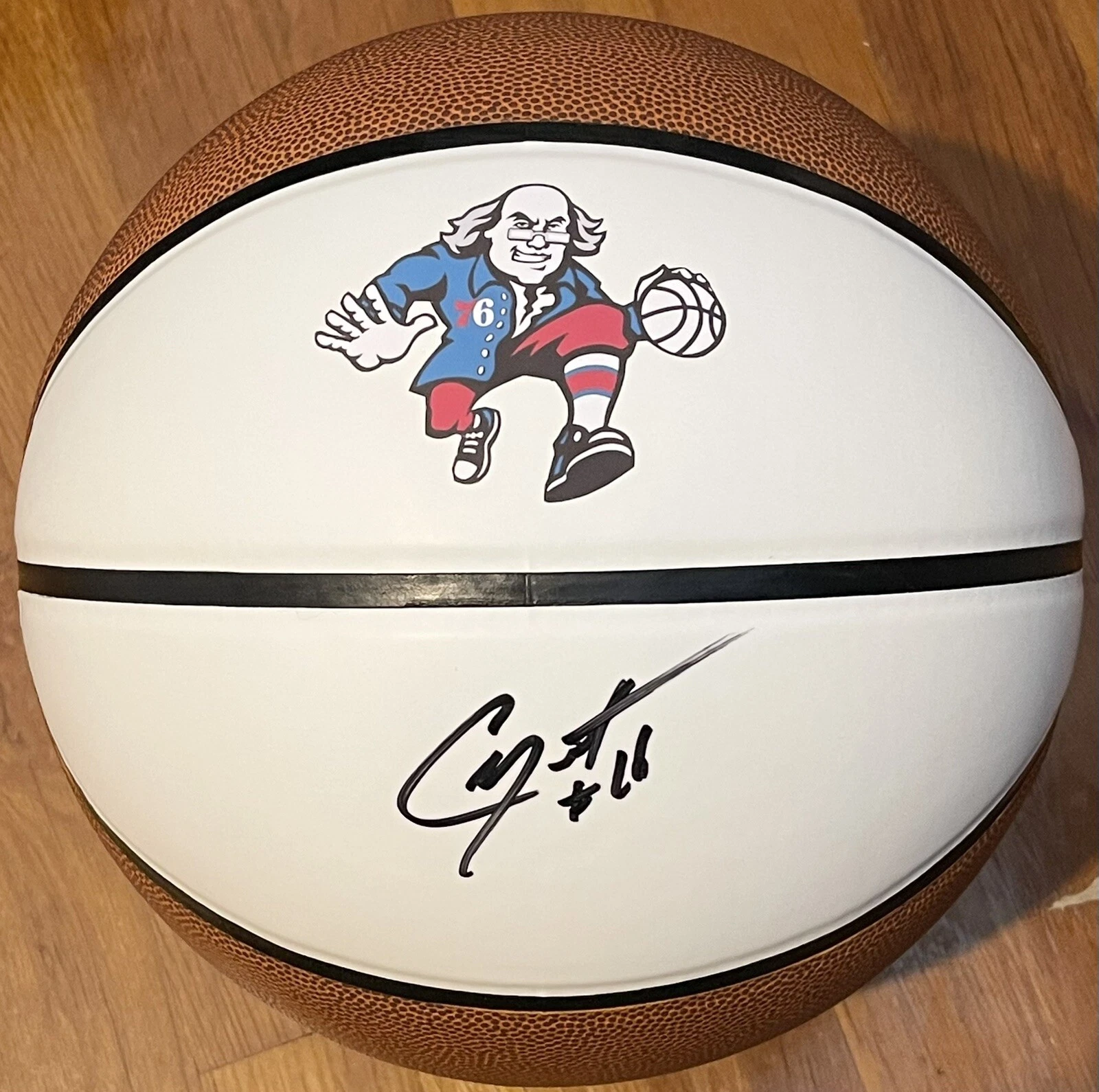 Caleb Martin Signed Autographed Philadelphia 76ers Logo Basketball JSA COA