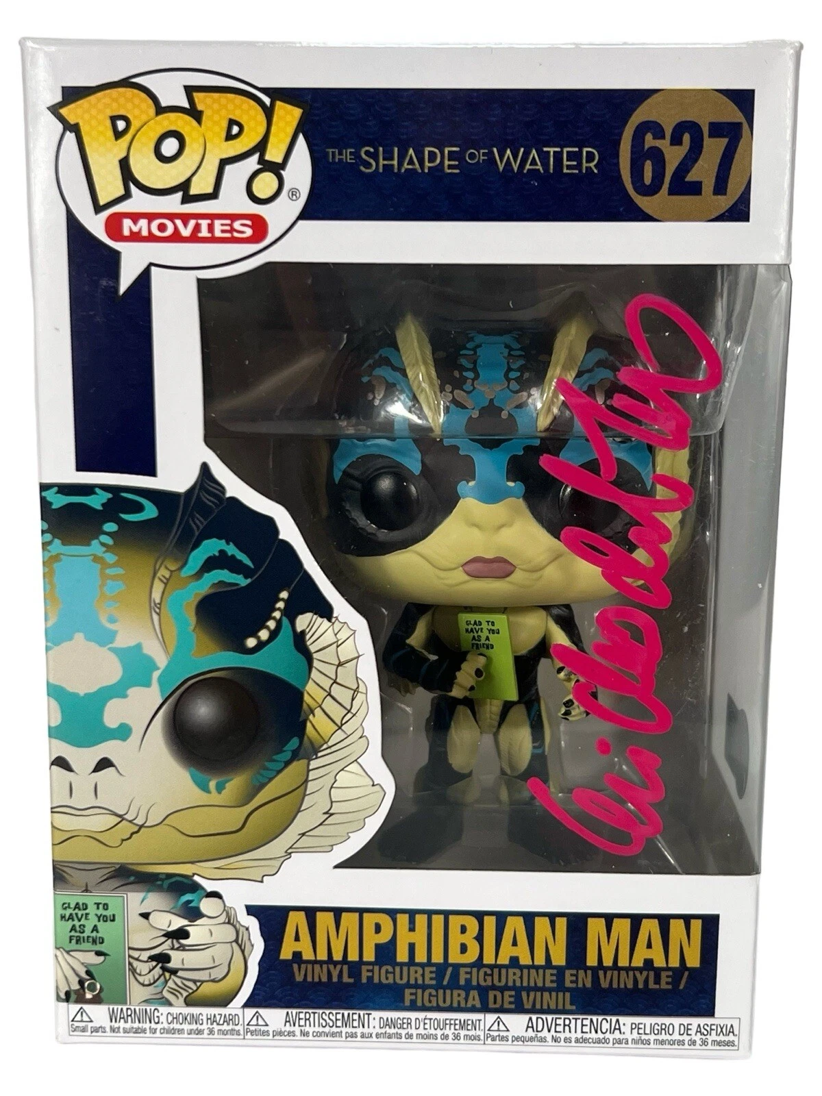 Guillermo Del Toro Signed The Shape of Water Amphibian Man Funko Pop 627 BAS COA