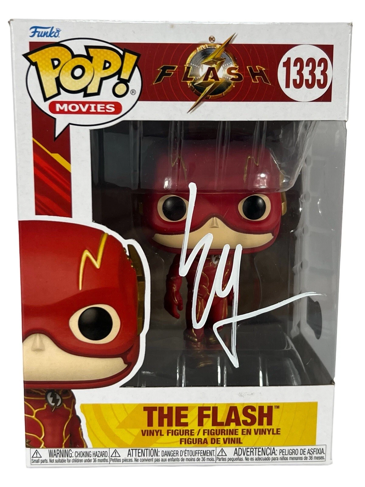Ezra Miller Signed Funko Pop The Flash 1333 Autograph Justice League Beckett COA