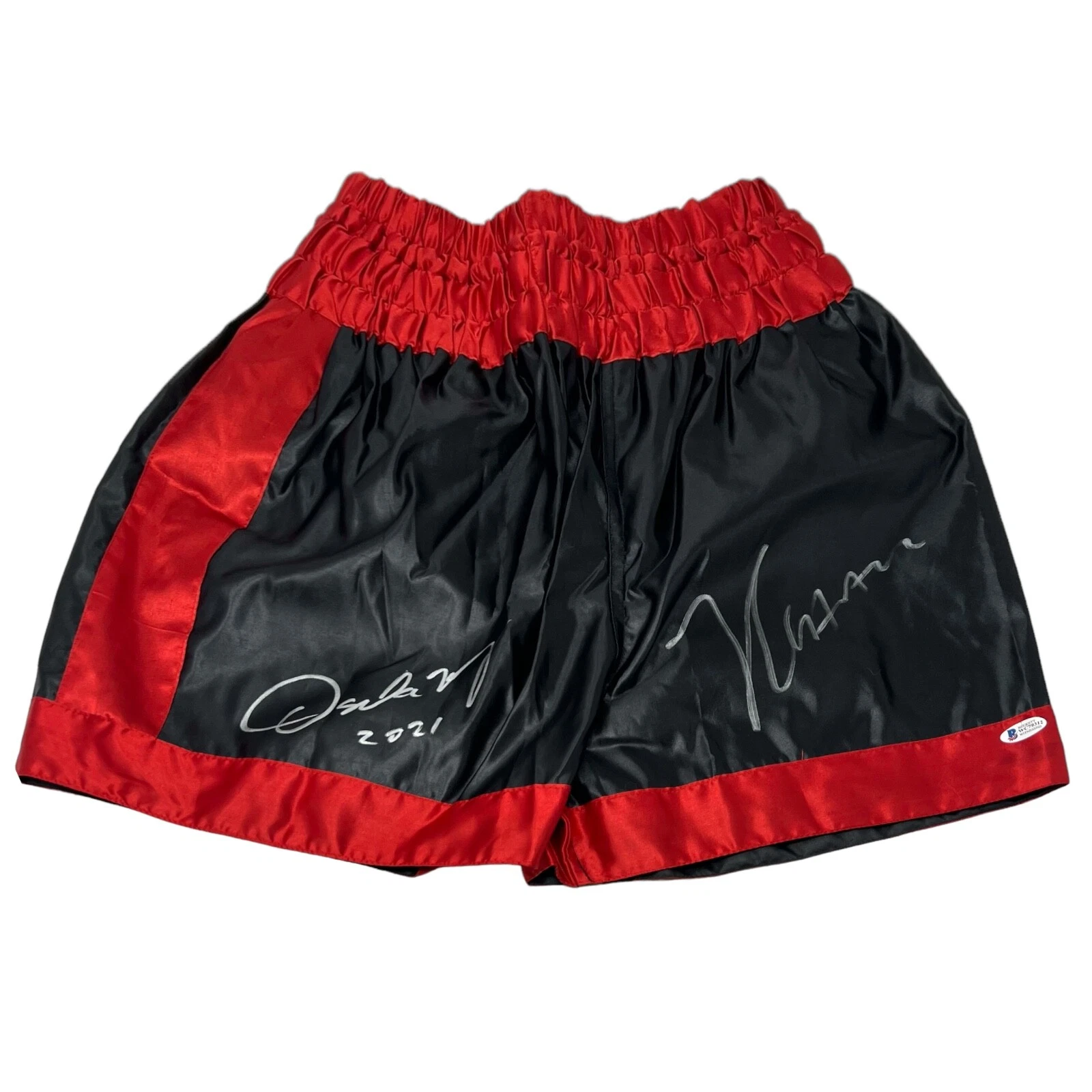 Julio Cesar Chavez & Oscar De La Hoya Signed Boxing Trunks Autograph Beckett COA
