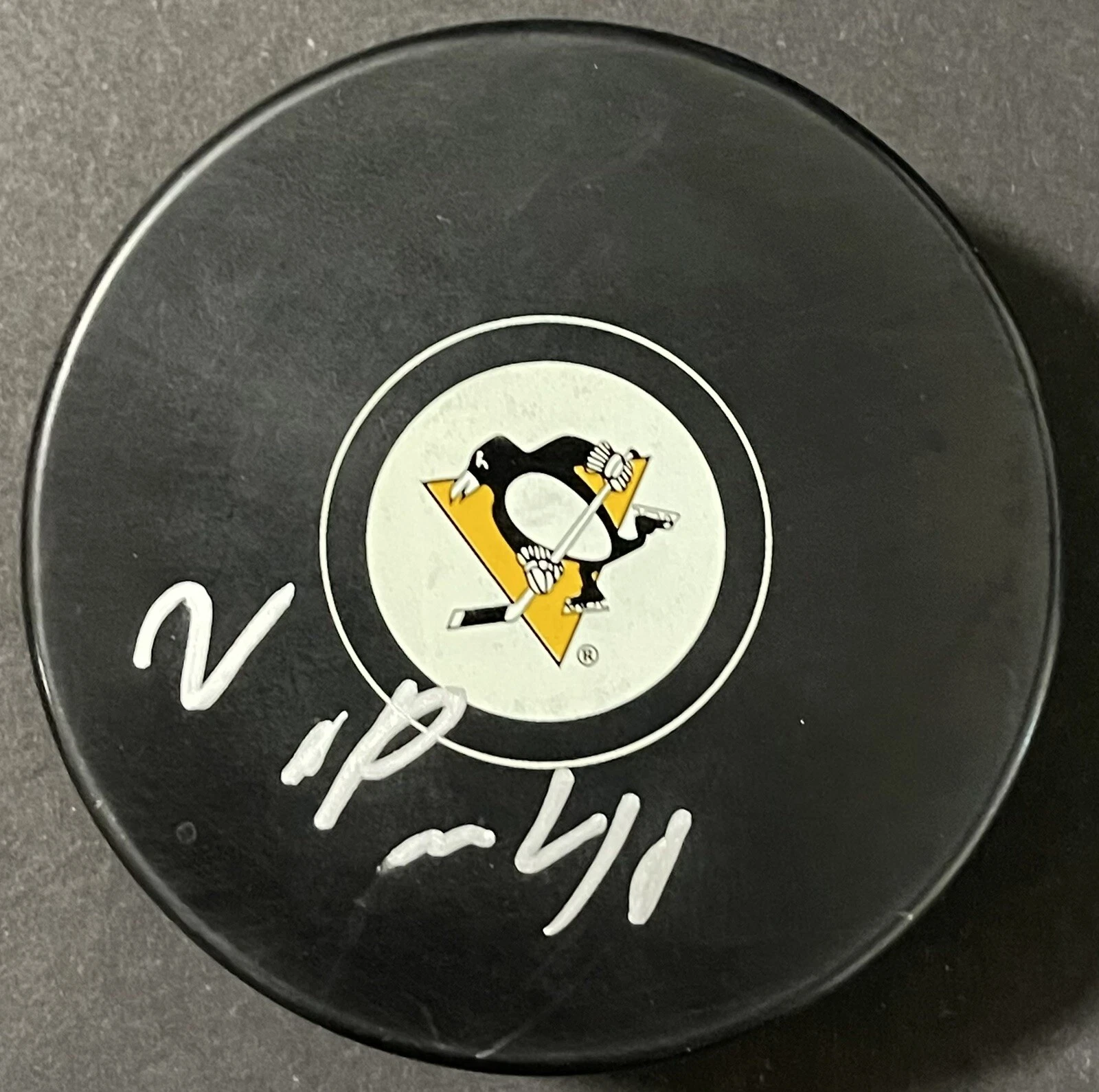 Valtteri Puustinen Signed Autographed Pittsburgh Penguins Logo Puck PSA/DNA