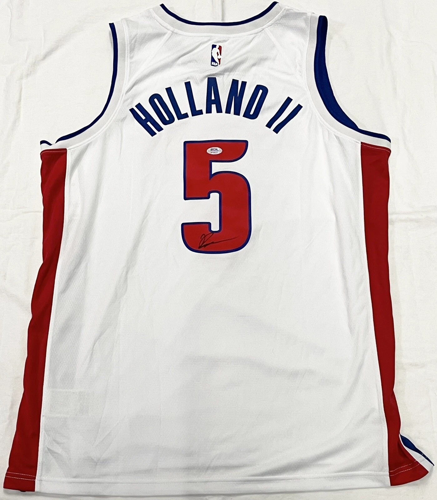 Ron Holland II Signed Autographed Detroit Pistons Jersey PSA/DNA COA
