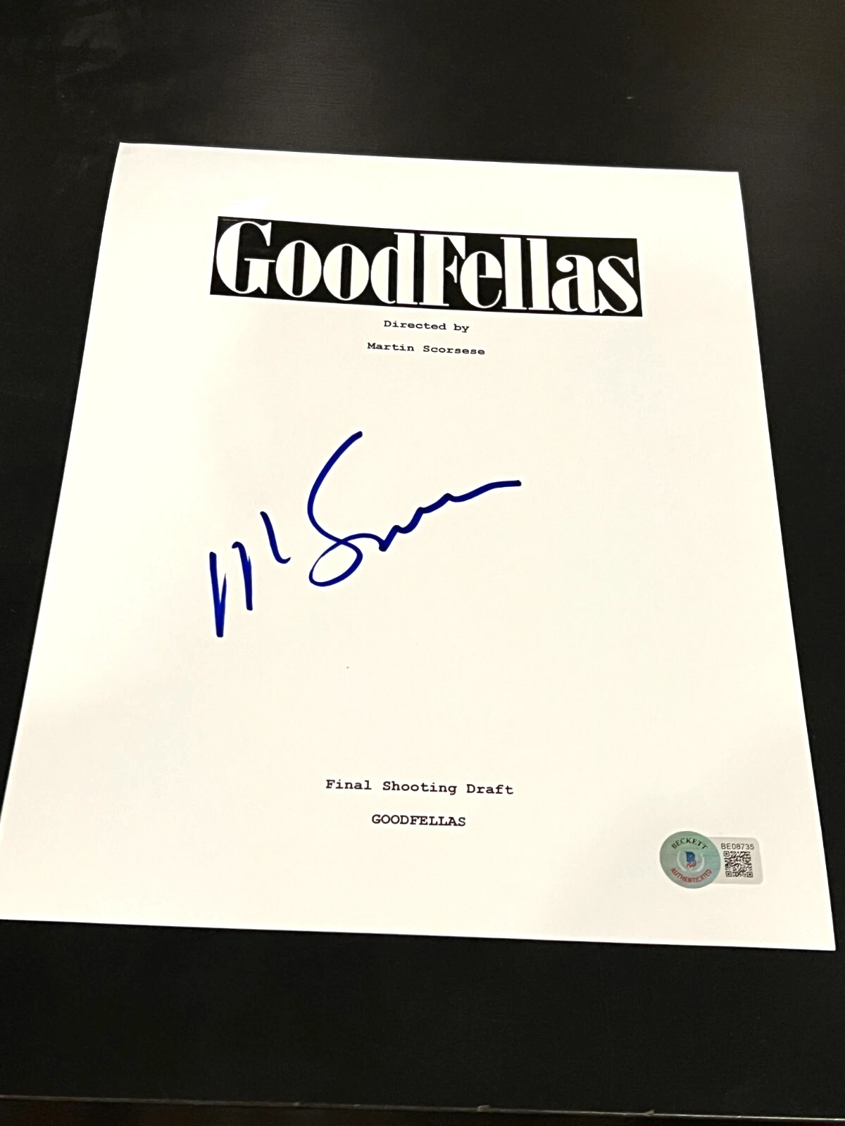 MARTIN SCORSESE SIGNED AUTOGRAPH MOVIE SCRIPT GOODFELLAS BECKETT BAS COA AUTO H