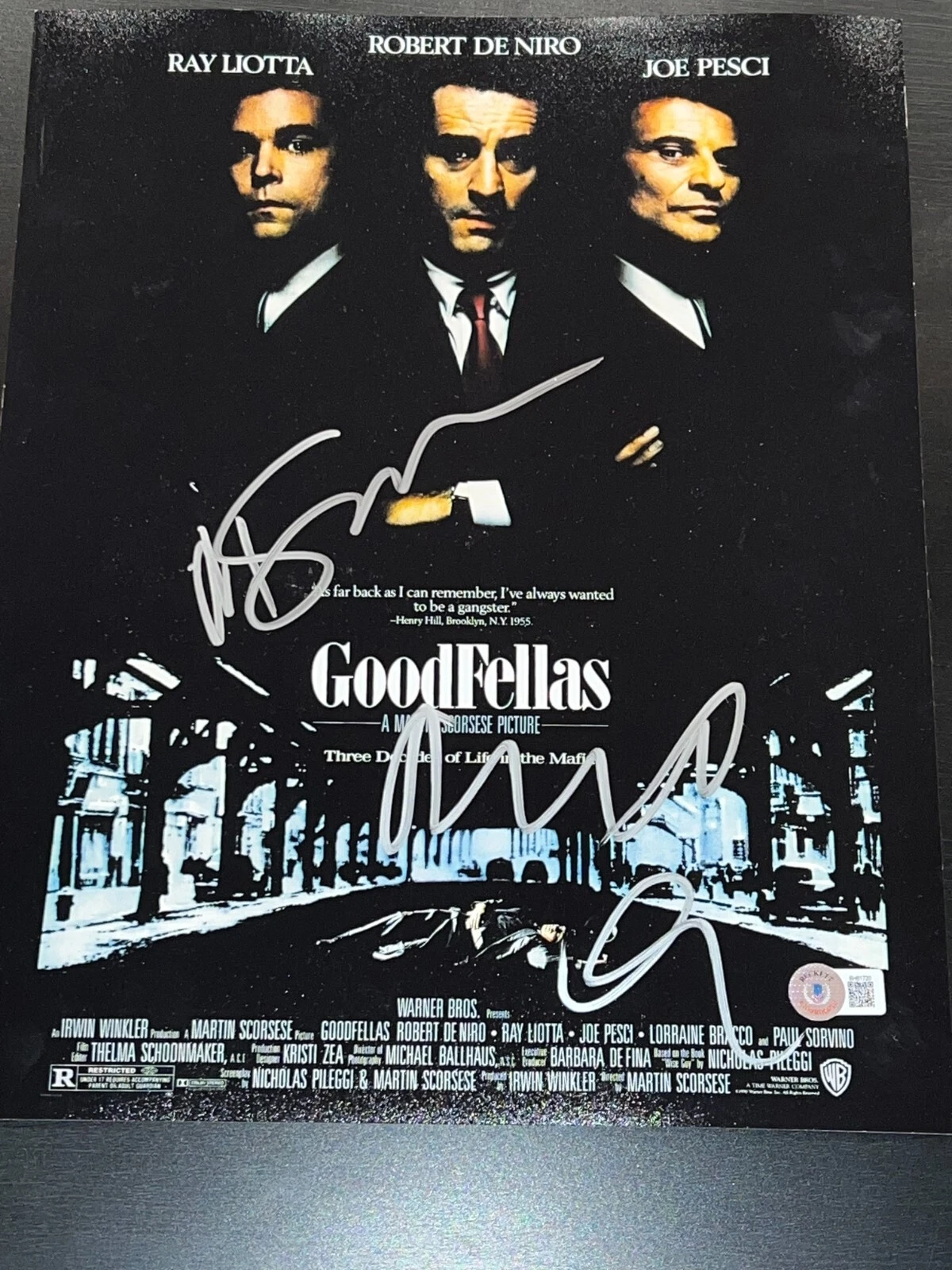 MARTIN SCORSESE DENIRO SIGNED AUTOGRAPH POSTER PHOTO 11X14 BECKETT BAS COA D