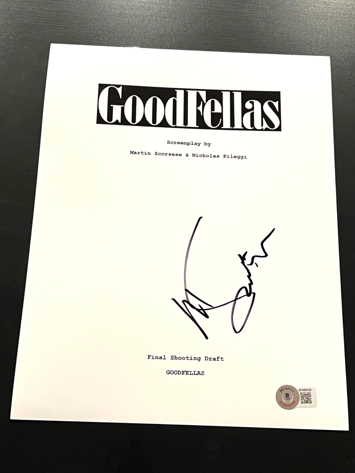 MARTIN SCORSESE SIGNED AUTOGRAPH MOVIE SCRIPT GOODFELLAS BECKETT BAS COA AUTO E