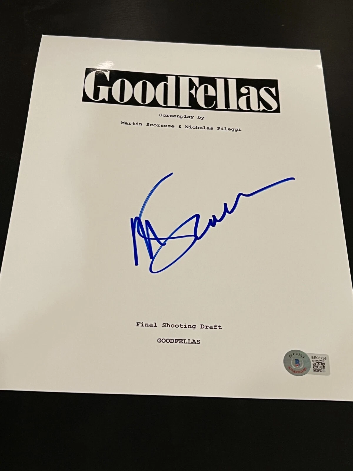 MARTIN SCORSESE SIGNED AUTOGRAPH MOVIE SCRIPT GOODFELLAS BECKETT BAS COA AUTO X2