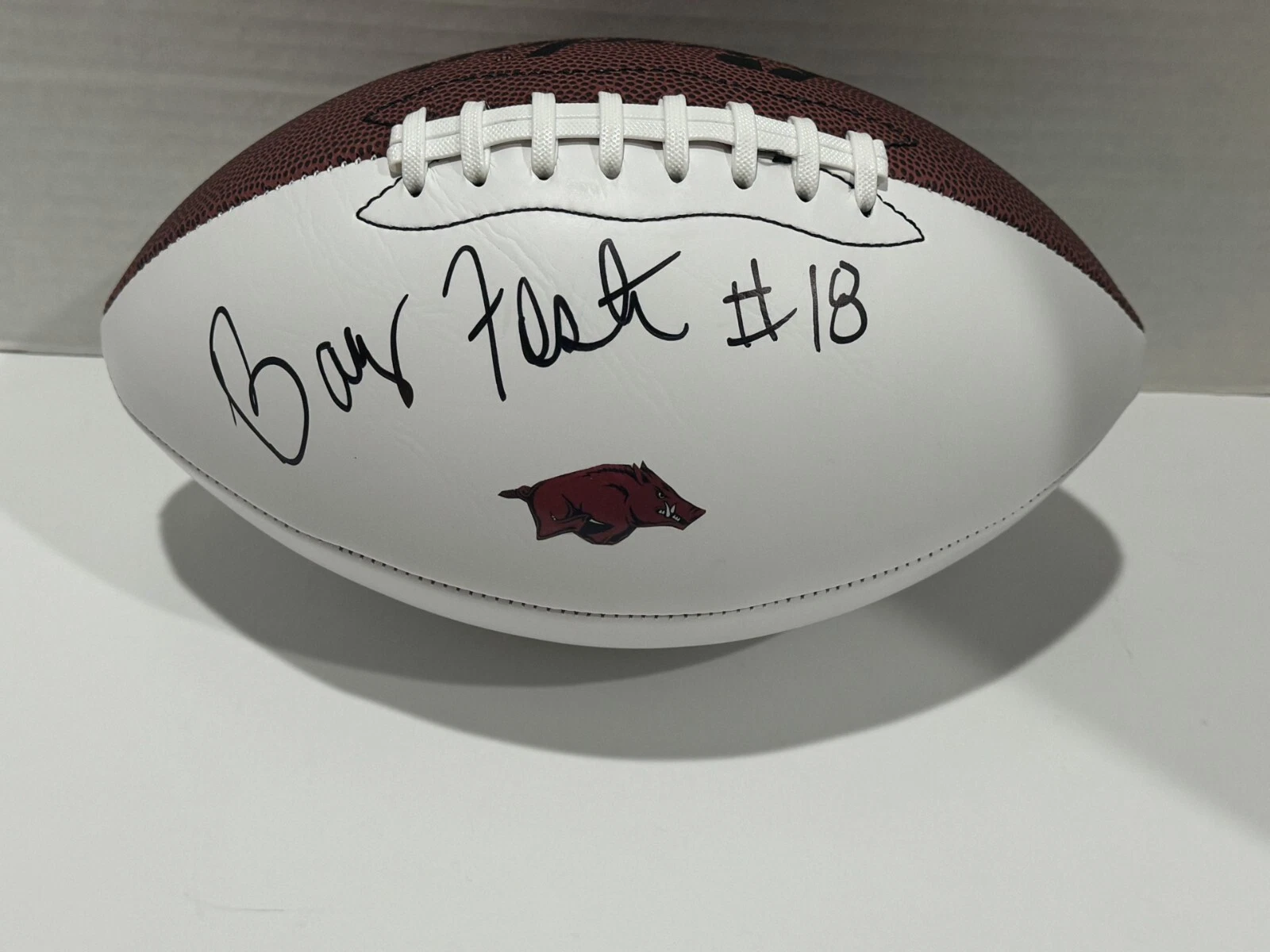 BARRY FOSTER SIGNED FOOTBALL ARKANSAS RAZORBACKS RARE