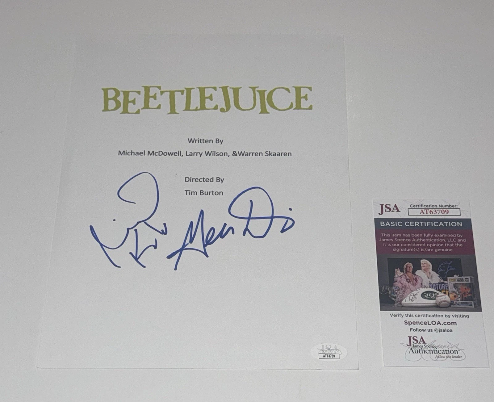 GEENA DAVIS SIGNED BEETLEJUICE FULL MOVIE SCRIPT AUTOGRAPHED JSA COA