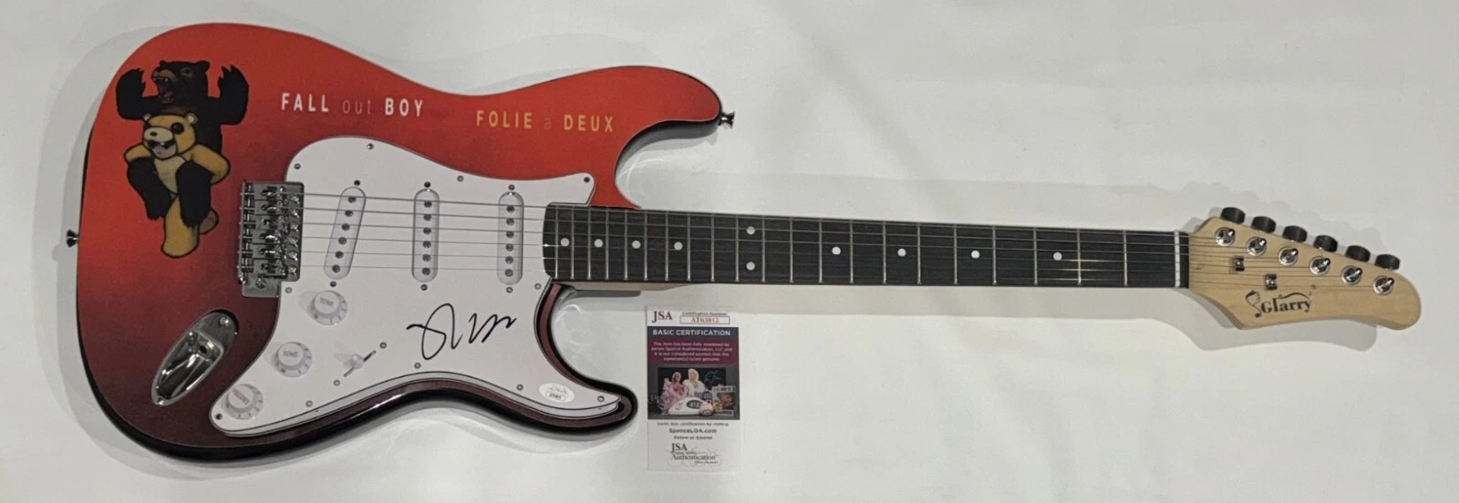 PETE WENTZ SIGNED CUSTOM FOLIE A DEUX ELECTRIC GUITAR FALL OUT BOY JSA COA