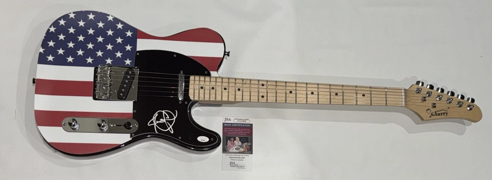 JOHN OATES SIGNED USA FLAG ELECTRIC GUITAR HALL & OATES LEGEND JSA COA