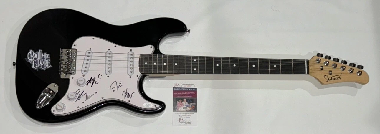 CROWN THE EMPIRE SIGNED ELECTRIC GUITAR ANDY LEO BRANDON HAYDEN ALL 4 JSA COA