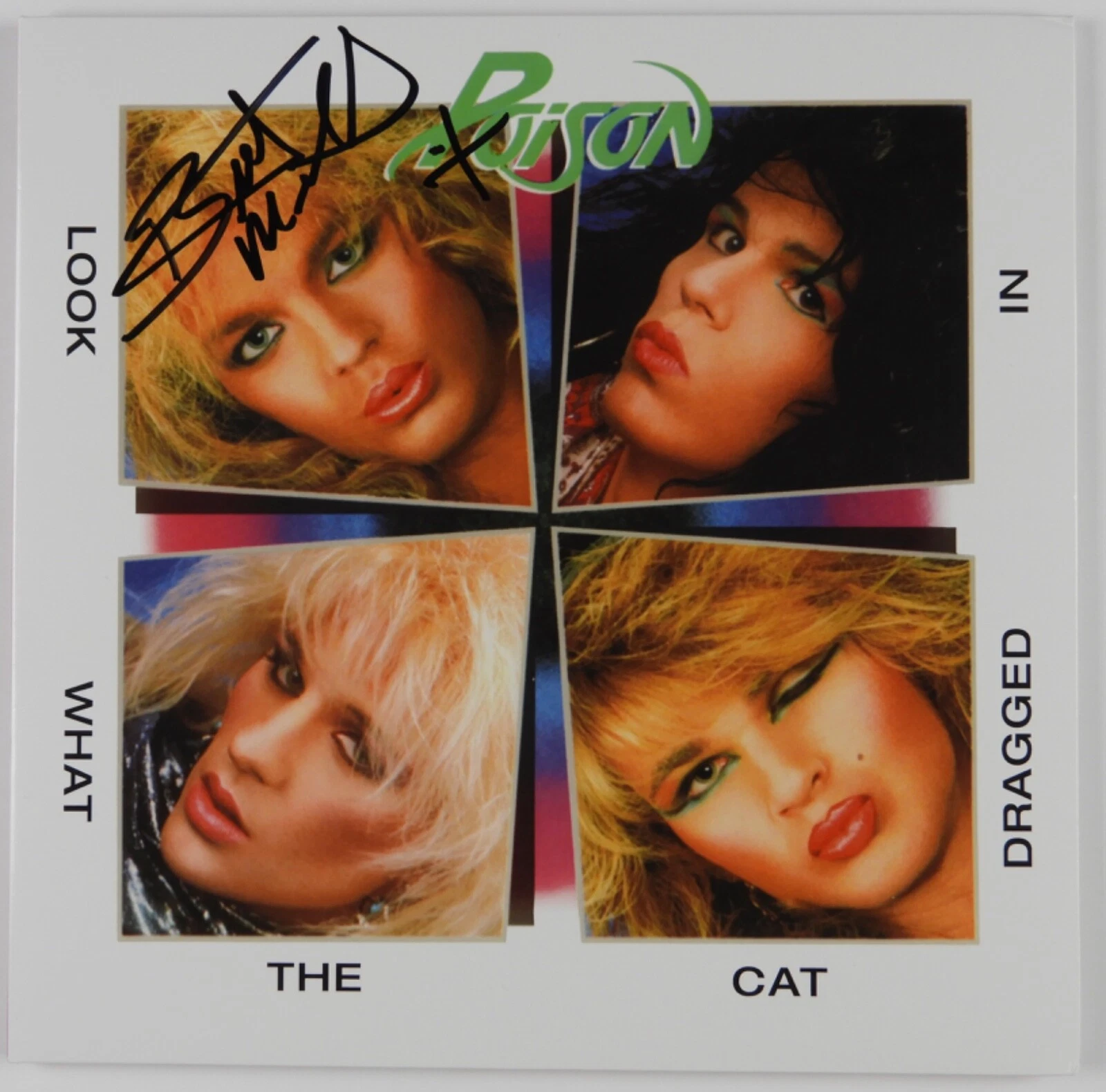 Poison Bret Michaels JSA Signed Autograph Album Record Vinyl Look What The Cat