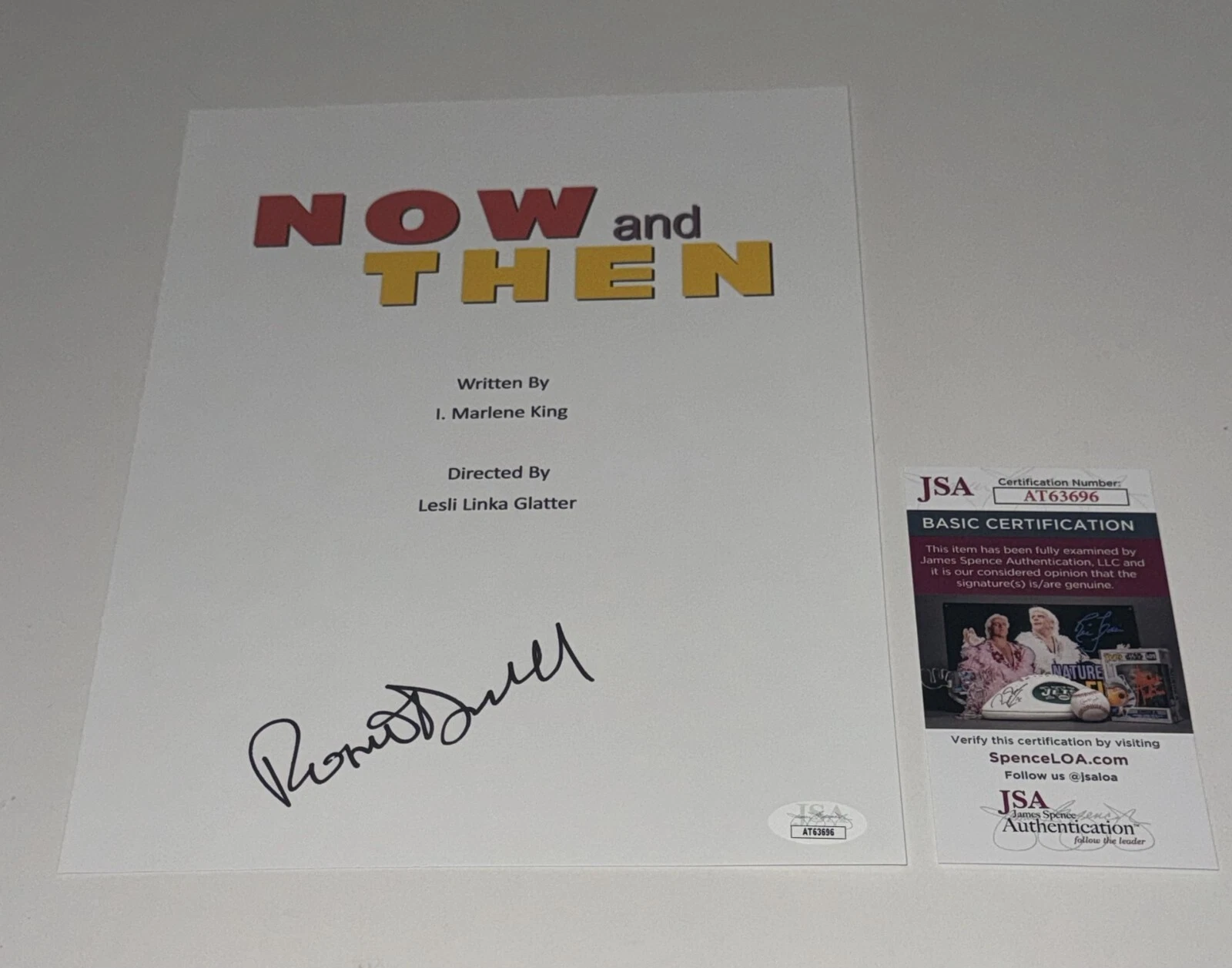 ROSIE O'DONNELL SIGNED NOW AND THEN FULL MOVIE SCRIPT JSA COA