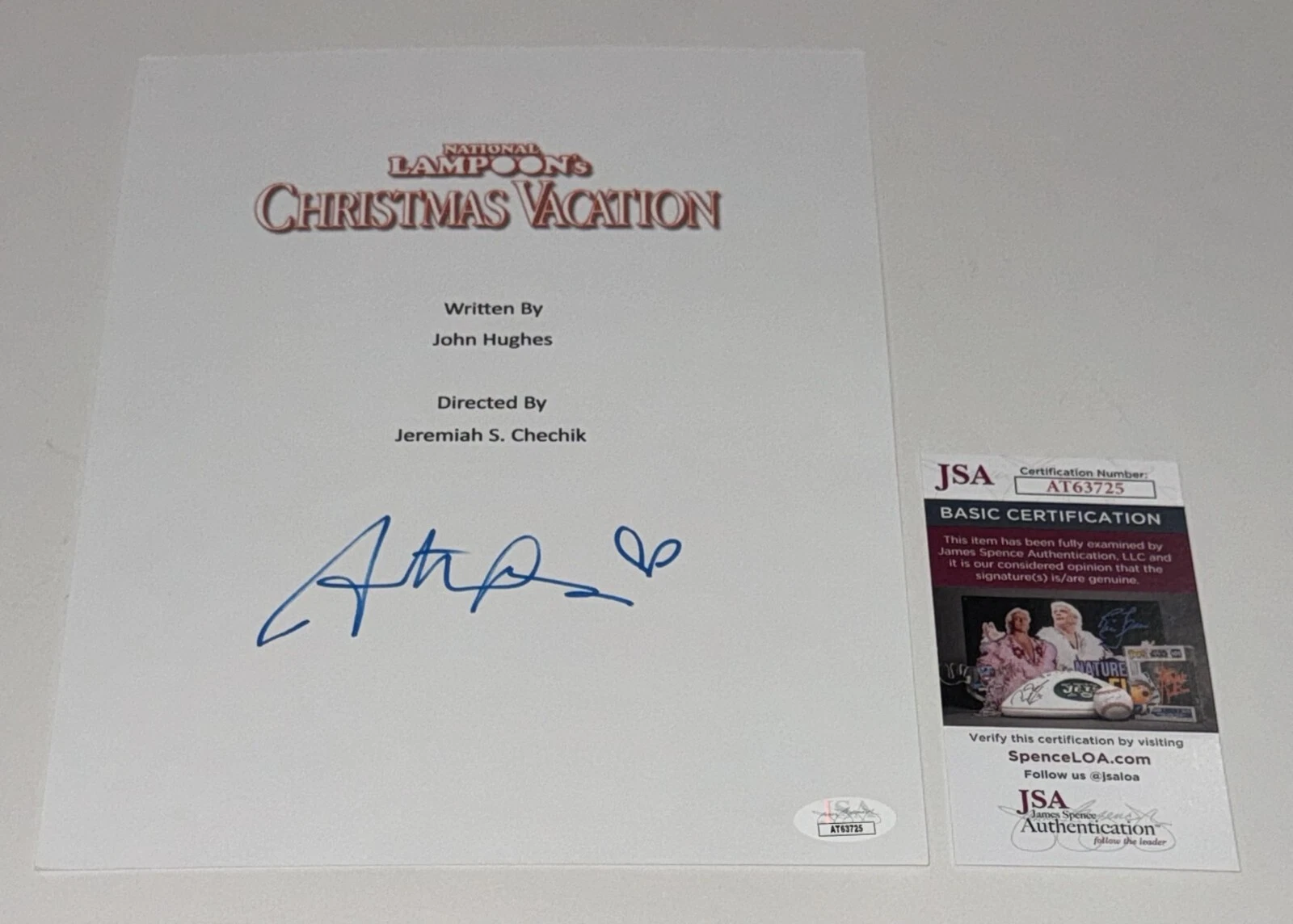 JULIETTE LEWIS SIGNED CHRISTMAS VACATION FULL MOVIE SCRIPT JSA COA